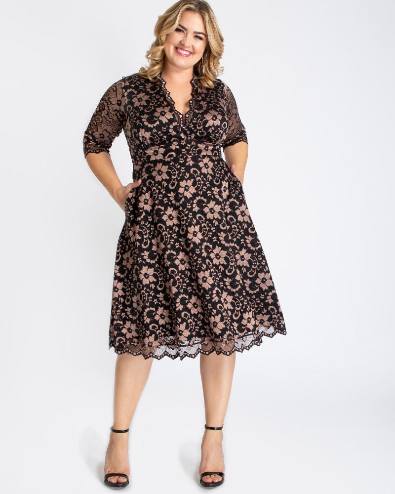 Mon Cherie Lace Dress, Rose Gold, hi-res image number 0