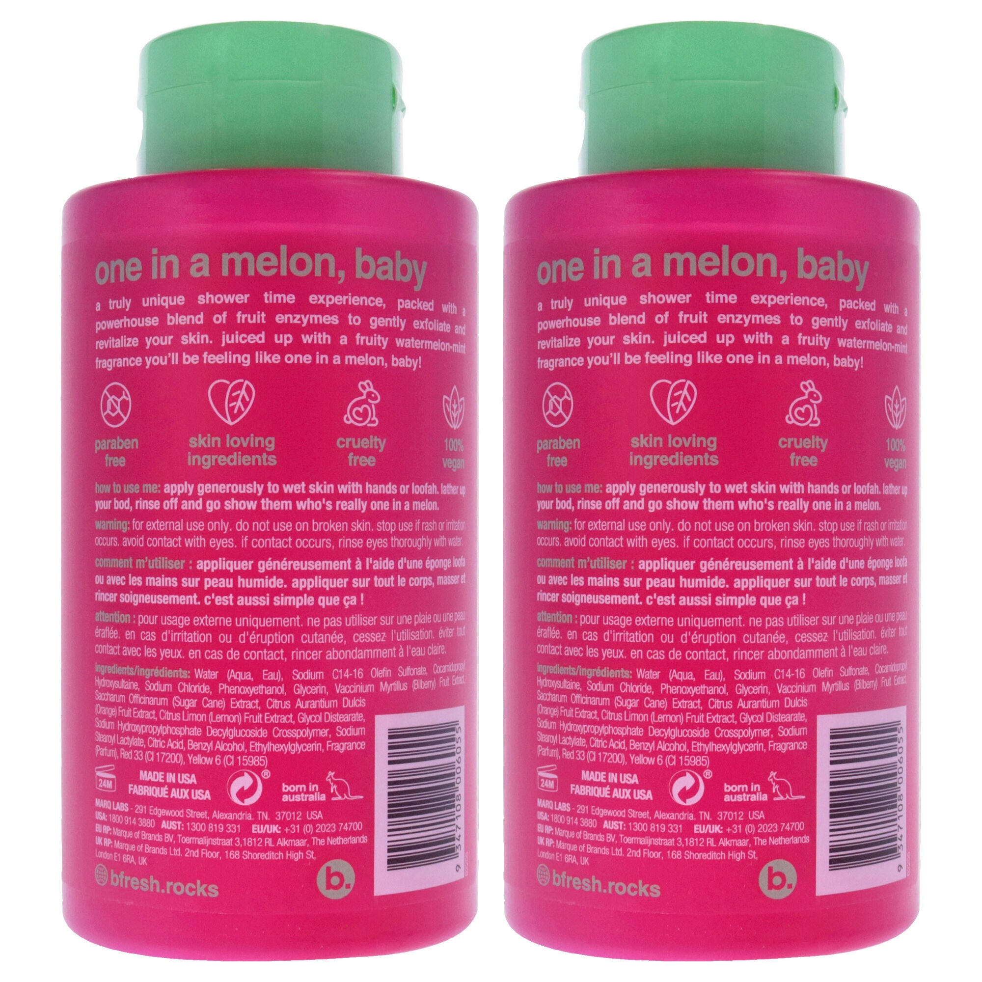 Youre One In A Melon Body Wash by B.Tan for Unisex - 16 oz Body Wash - Pack of 2, White, alternate image number 1