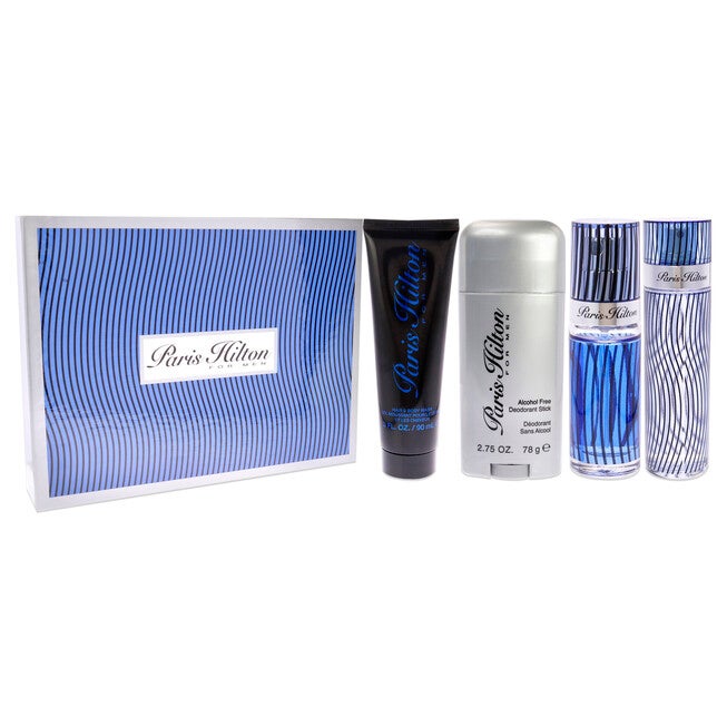Paris Hilton by Paris Hilton for Men - 4 Pc Gift Set 3.4oz EDT Spray, 3oz Hair and Body Wash, 2.75oz Alcohol Free Deodorant Stick, 0.34oz EDT Spray, , alternate image number null