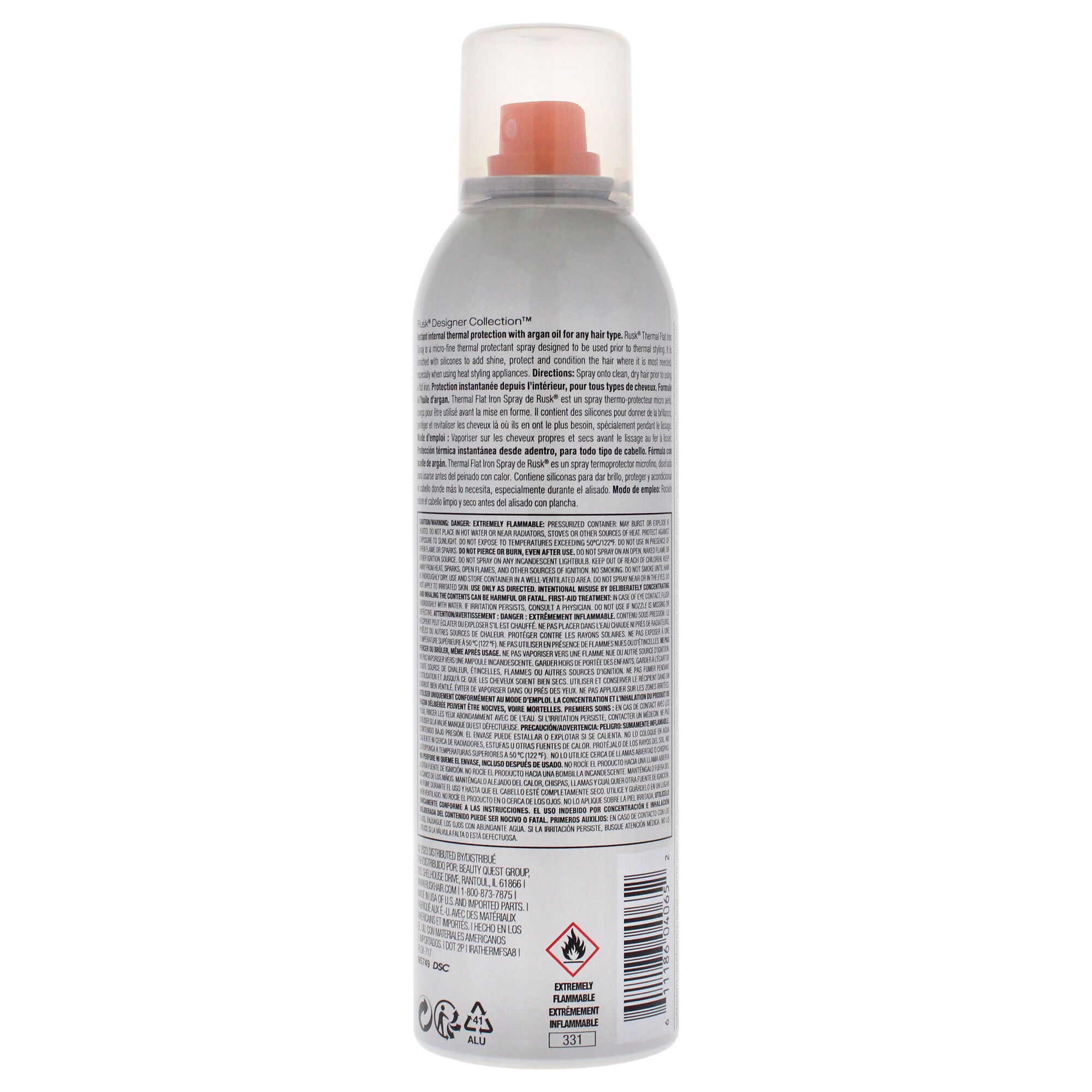 Thermal Flat Iron Spray by Rusk for Unisex - 8.8 oz Hairspray, See Description, alternate image number 1