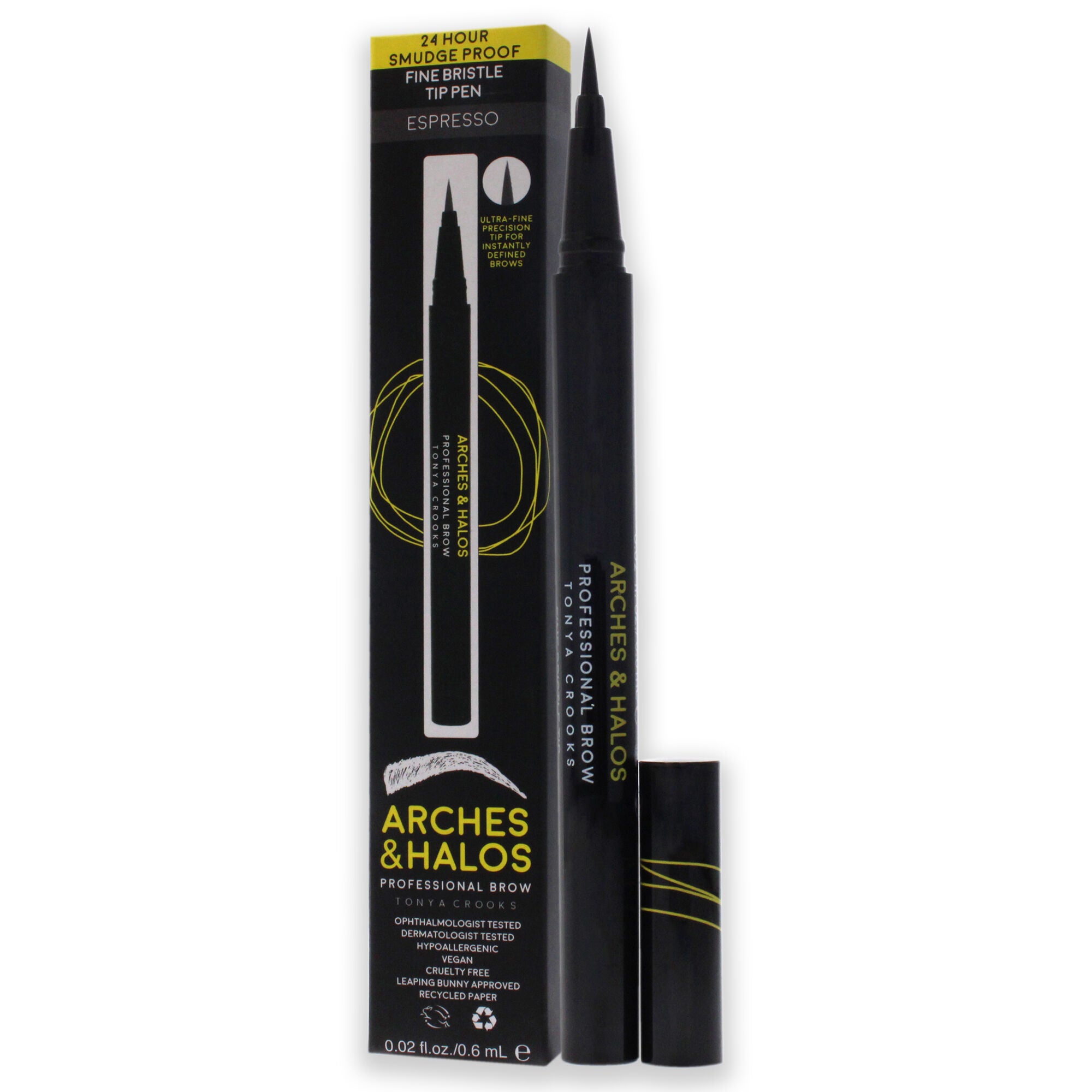 Fine Bristle Tip Pen - Espresso by Arches and Halos for Women - 0.02 oz Eyebrow Pen, , alternate image number 7