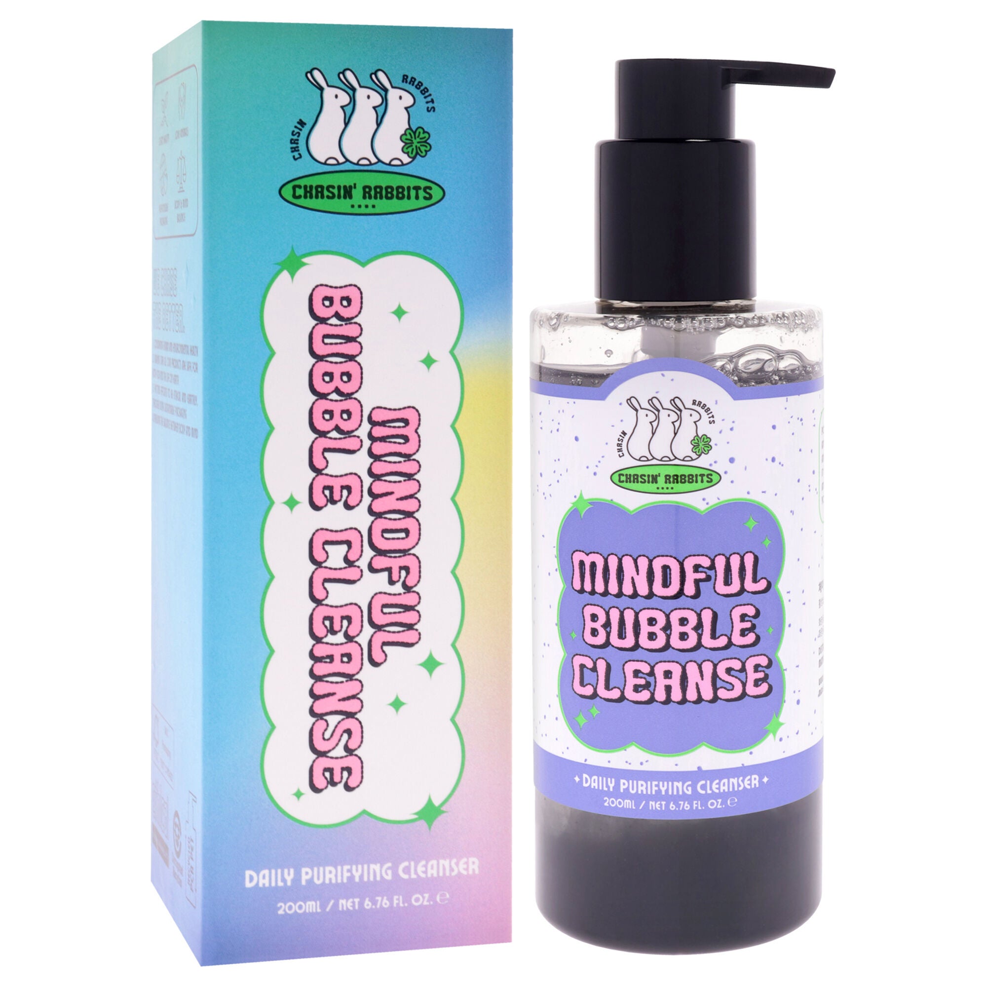 Mindful Bubble Cleanse by Chasin Rabbits for Unisex - 6.76 oz Cleanser, Black, alternate image number 2