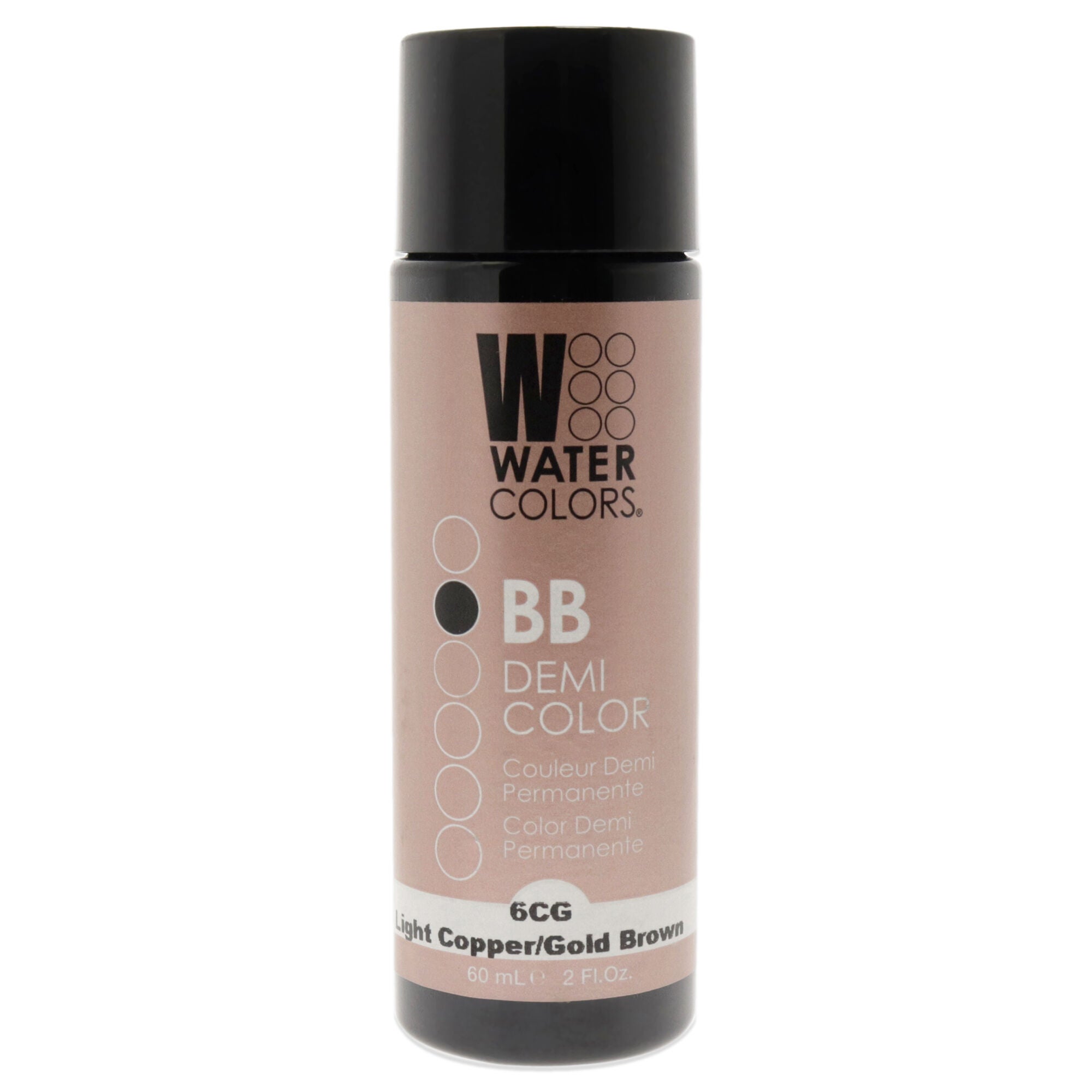 Watercolors BB Demi-Permanent Hair Color - 6CG Light Copper Gold Brown by Tressa for Unisex - 2 oz Hair Color, See Description, hi-res image number 0