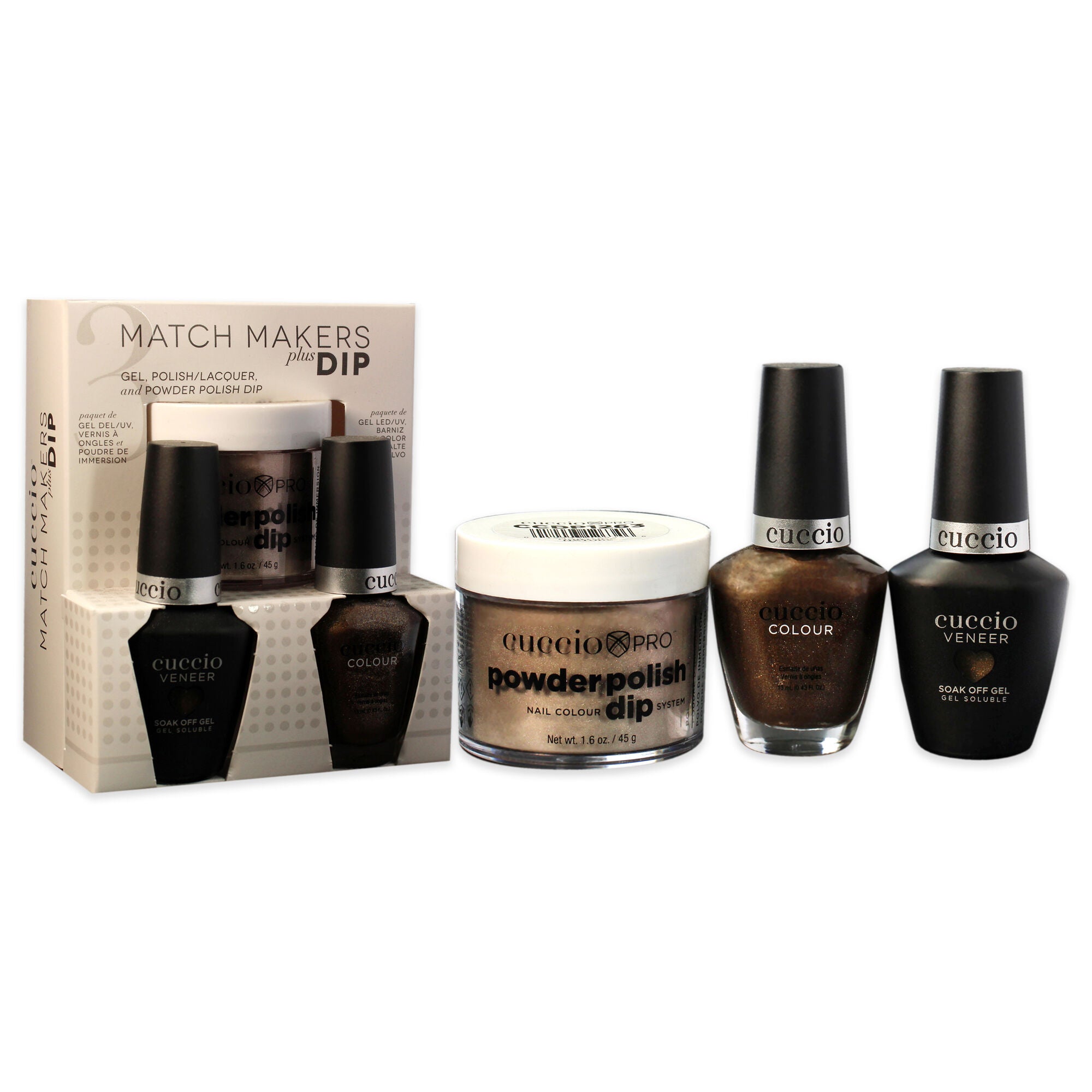 Match Makers Plus Dip - Nature Nature by Cuccio Colour for Women - 3 Pc 1.6oz Pro Powder Polish Dip System, 0.44oz Veneer Soak Off Gel, 0.43oz Colour Nail Polish, , alternate image number 6