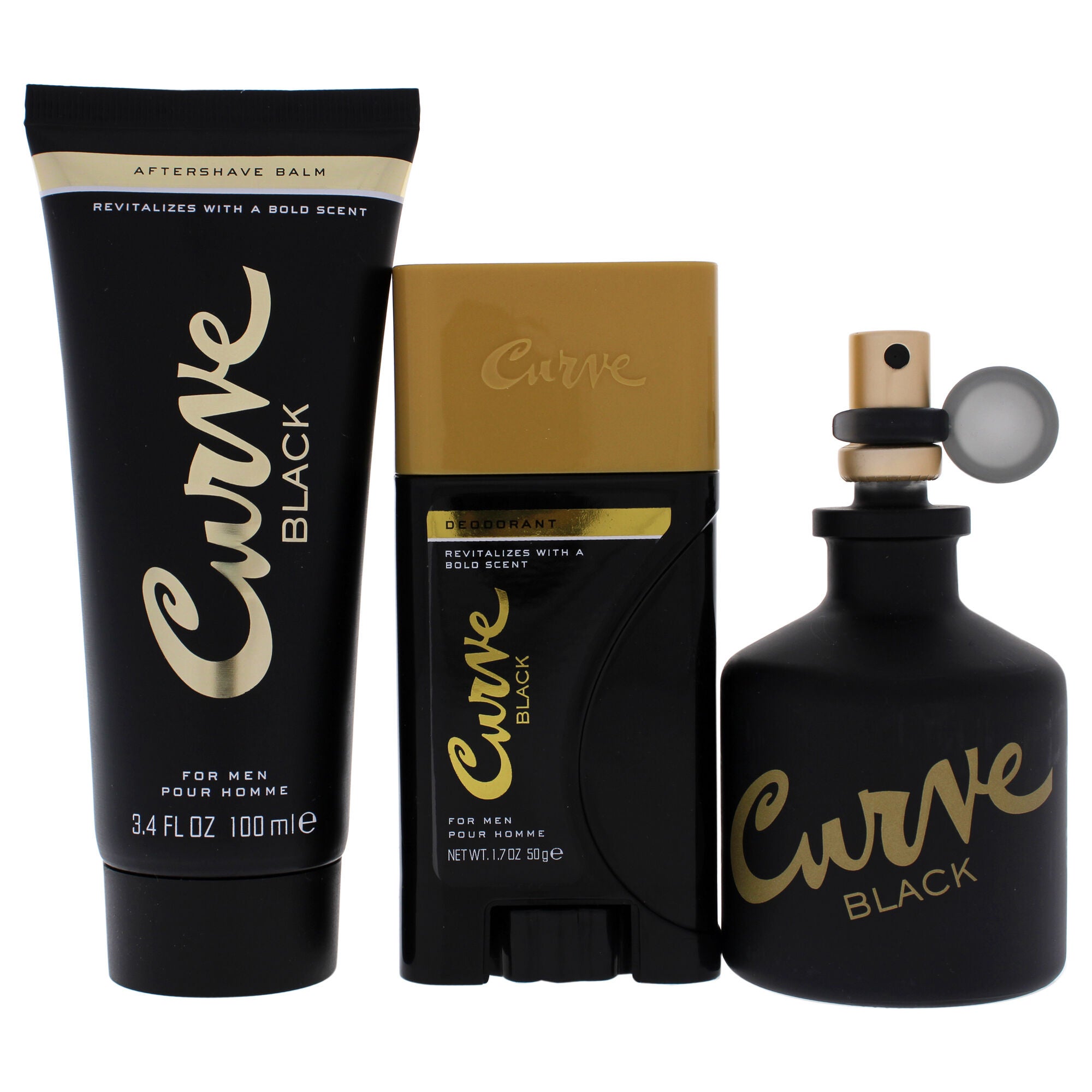Curve Black by Liz Claiborne for Men - 3 Pc Gift Set 2.5oz EDC Spray, 3.4oz After Shave Balm, 1.7oz Deodorant Stick, , alternate image number 3