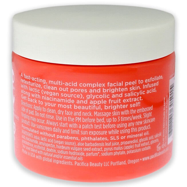Glow Baby Brightening Peel Pads 10 Percent AHA Plus BHA by Pacifica for Unisex - 60 Pc Pads, NA, alternate image number null