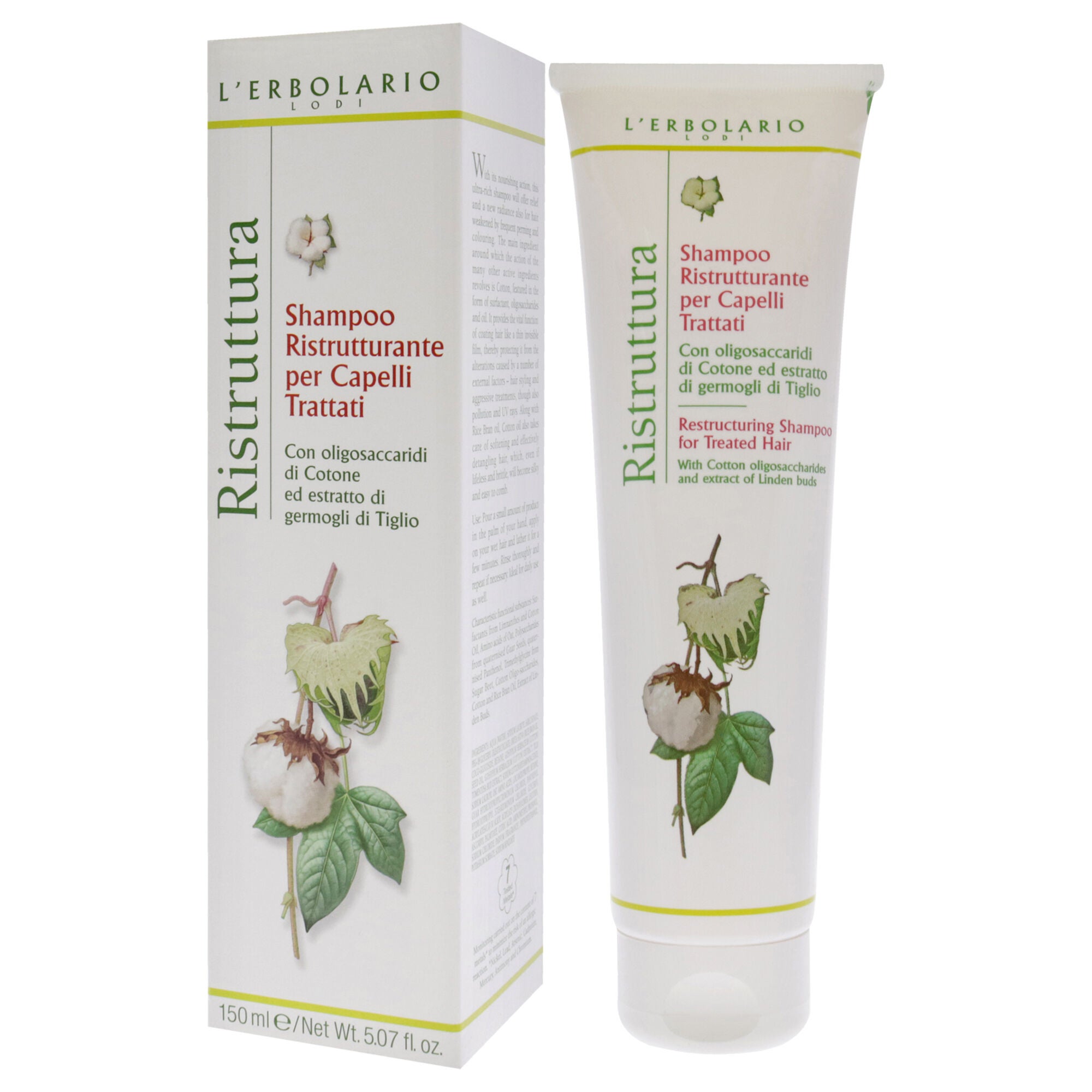 Restructuring Shampoo For Treated Hair by LErbolario for Unisex - 5.07 oz Shampoo, , alternate image number 7