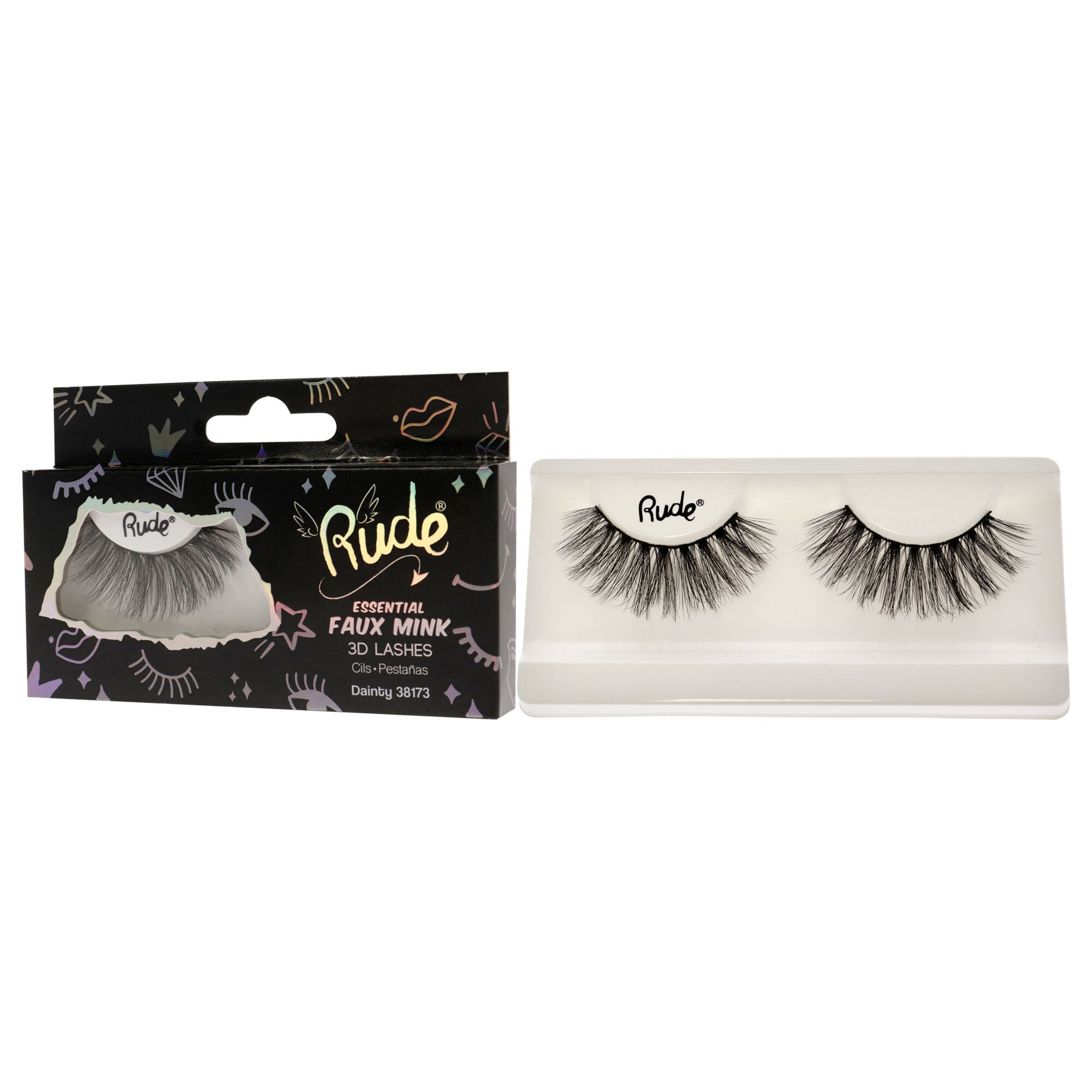 Essential Faux Mink 3D Lashes - Dainty by Rude Cosmetics for Women - 1 Pc Pair, , alternate image number 7