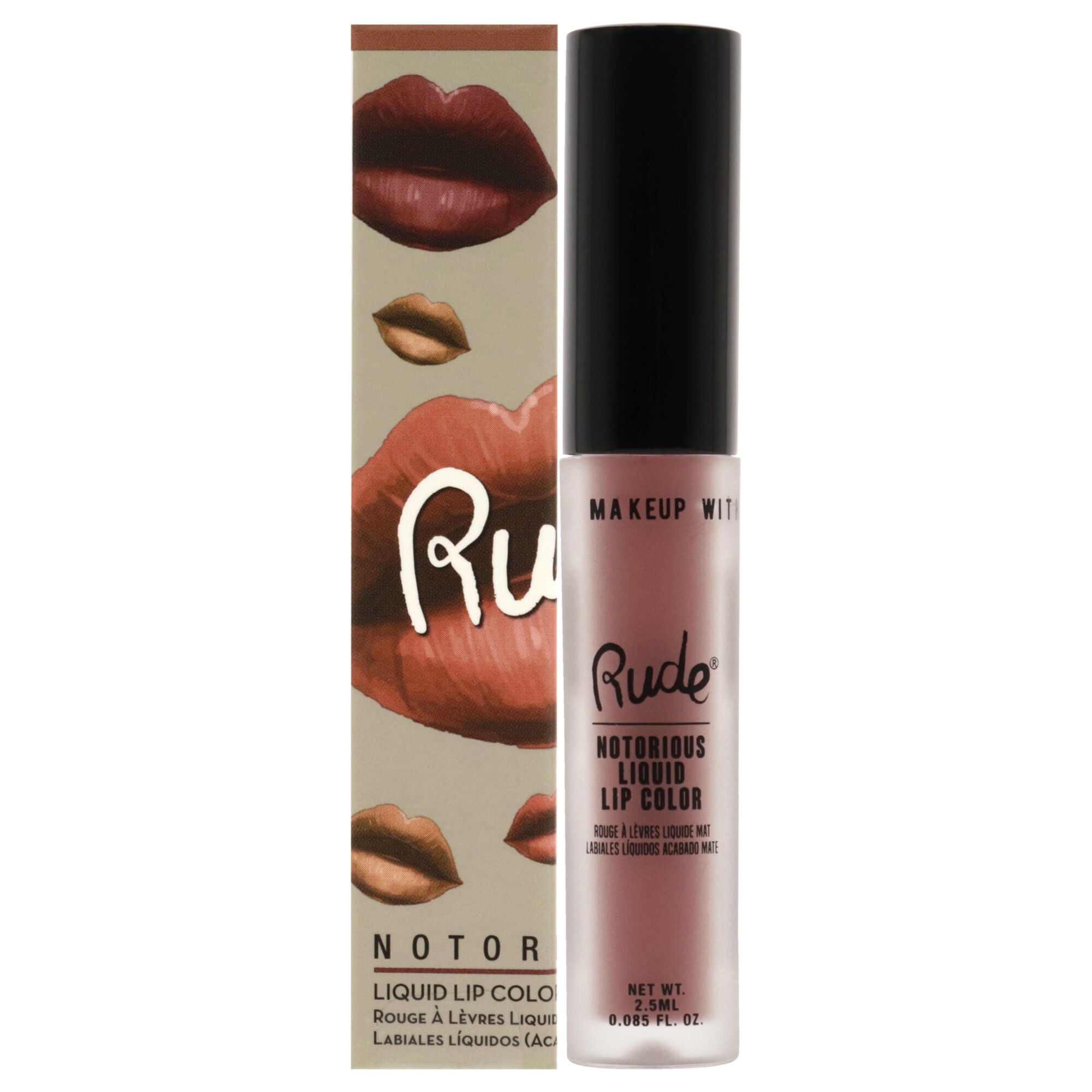 Notorious Rich Long Liquid Lip Color - Obscene Gesture by Rude Cosmetics for Women - 0.1 oz Lip Color, See Description, hi-res image number 0