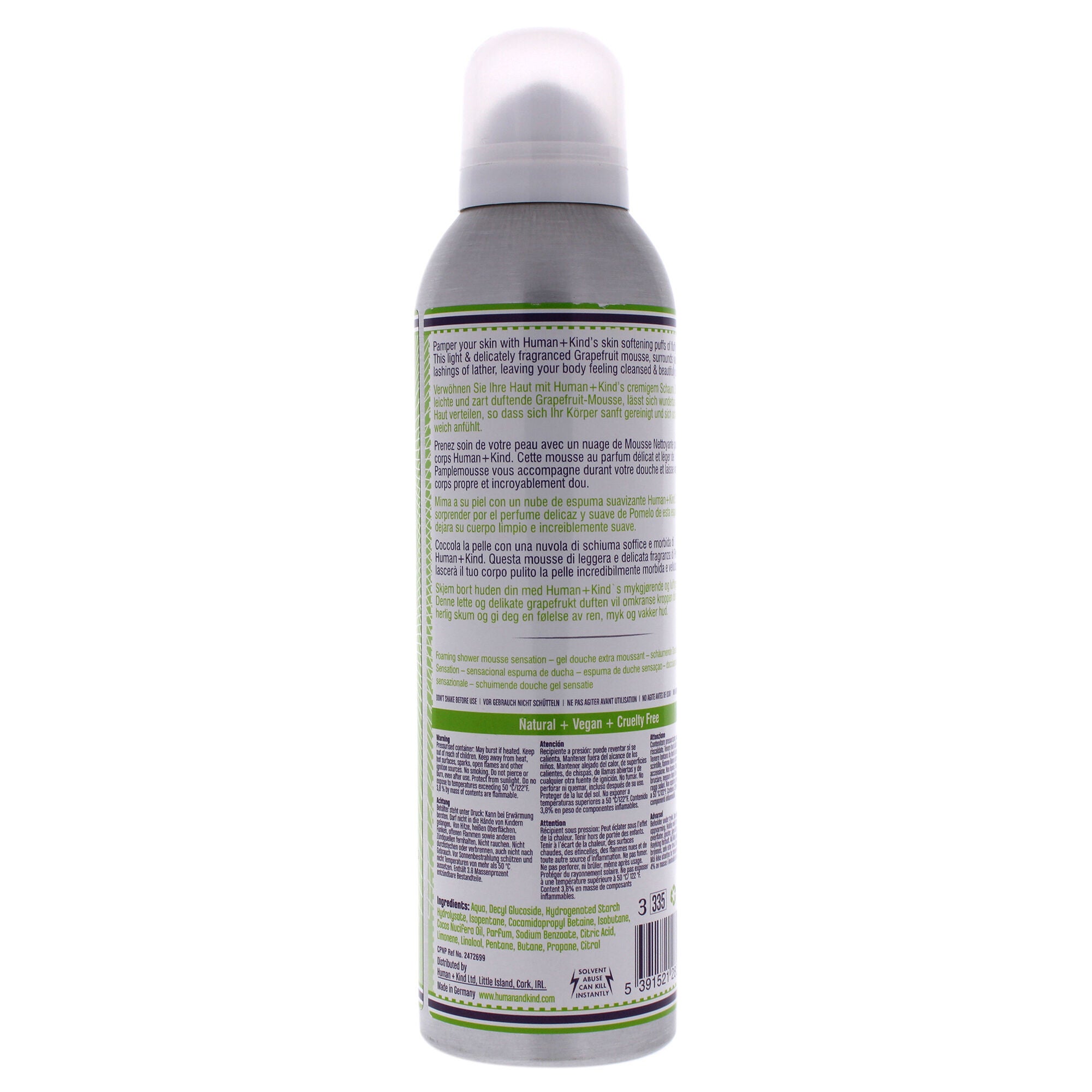 Shower Mousse Bodywash - Grapefruit Delight by Human+Kind for Unisex - 6.76 oz Body Wash, See Description, alternate image number 1
