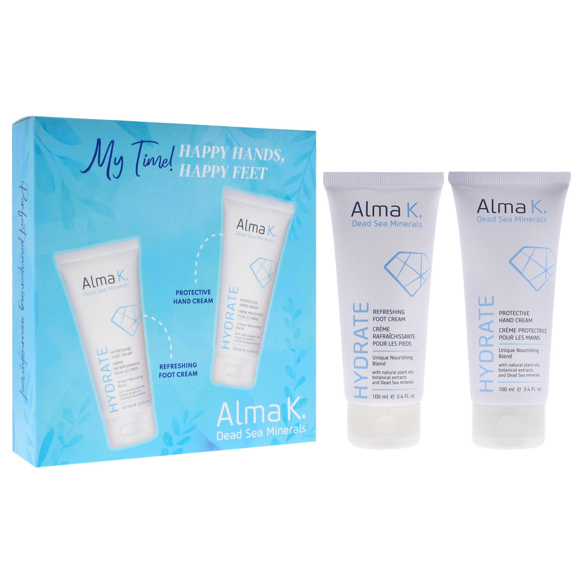 Happy Hands Happy Feet Set by Alma K for Women - 2 Pc 3.4oz Protective Hand Cream, 3.4oz Refreshing Foot Cream, See Description, alternate image number 2