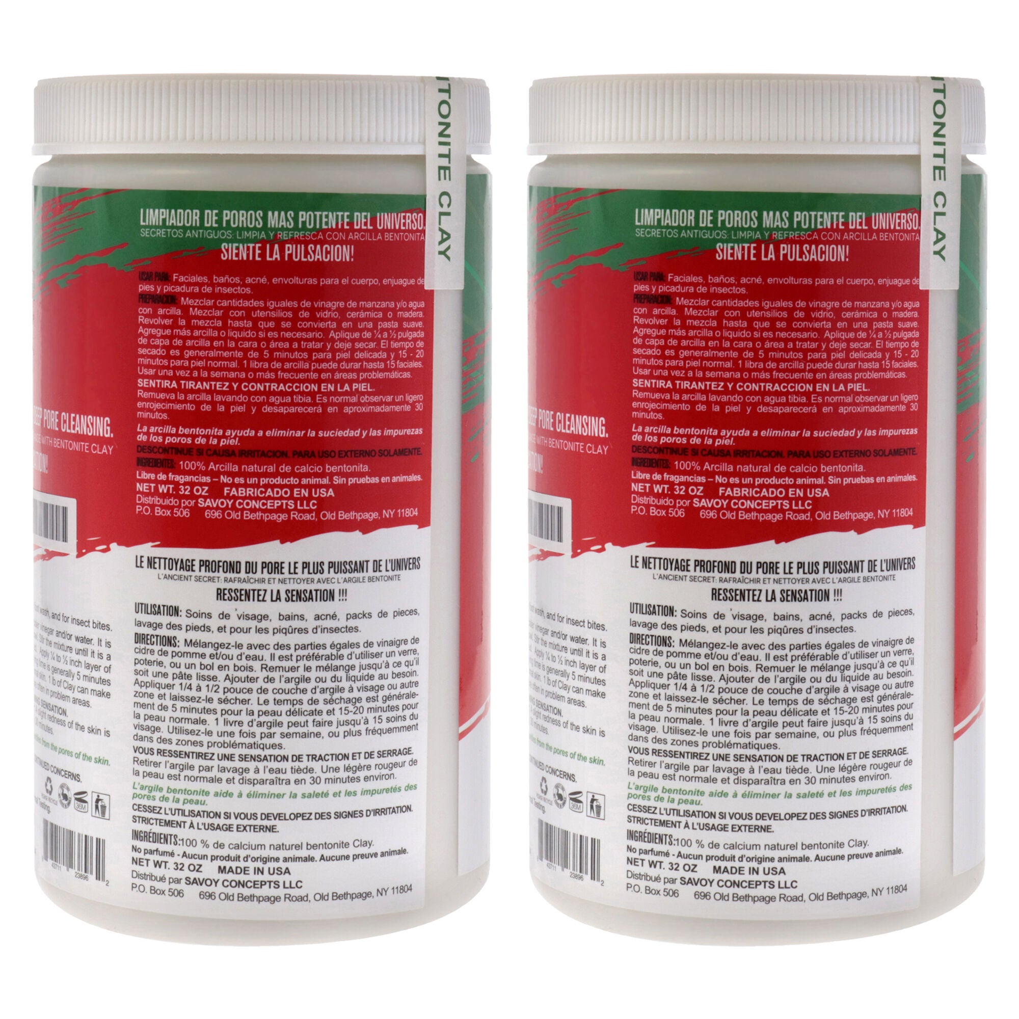 Powerful Deep Pore Cleansing Clay - Pack of 2 by Mayan Magic Mud for Unisex - 32 oz Cleanser, See Description, alternate image number 2