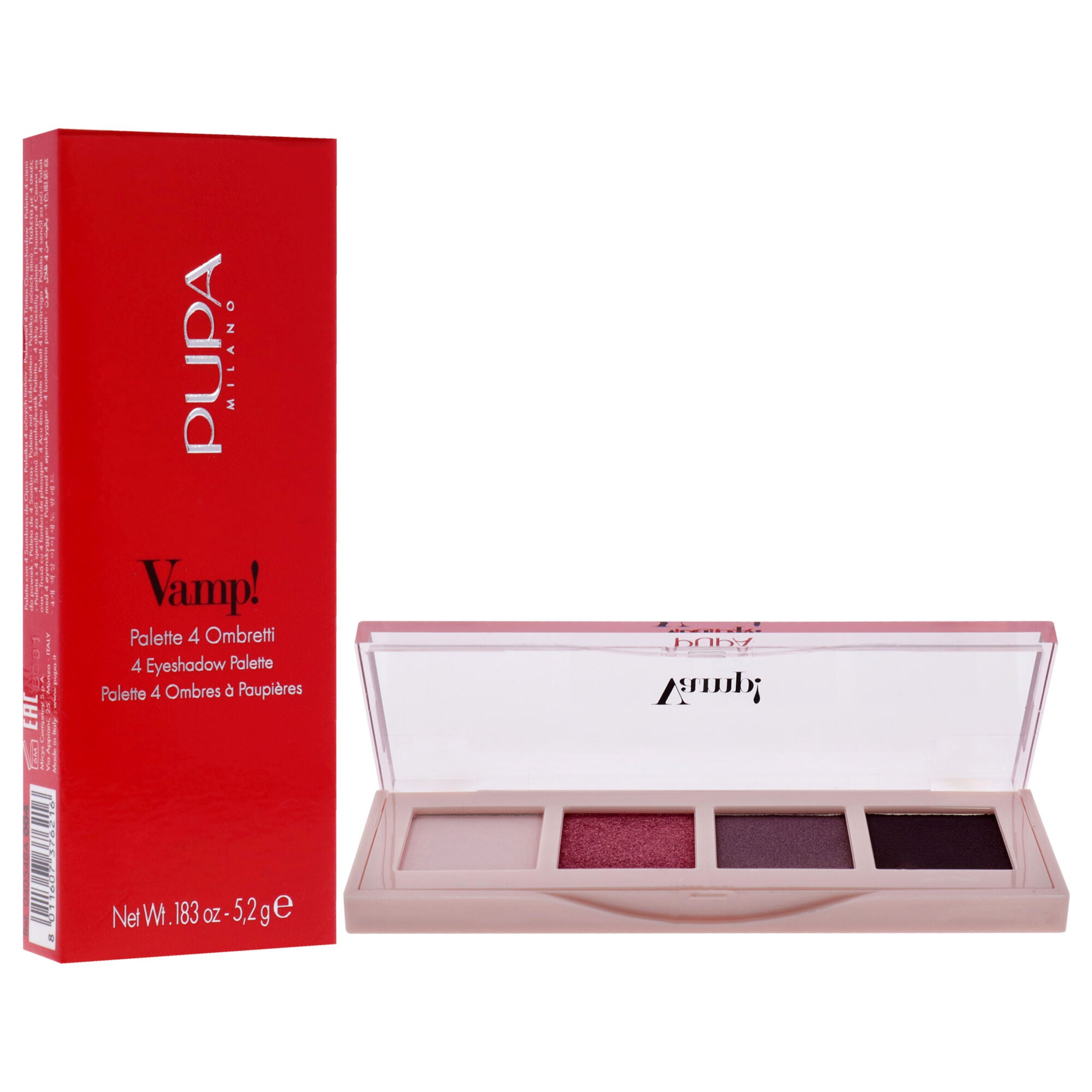 Vamp! 4 Eyeshadow Palette - 004 Vibrant Plum by Pupa Milano for Women - 0.183 oz Eye Shadow, See Description, alternate image number 1