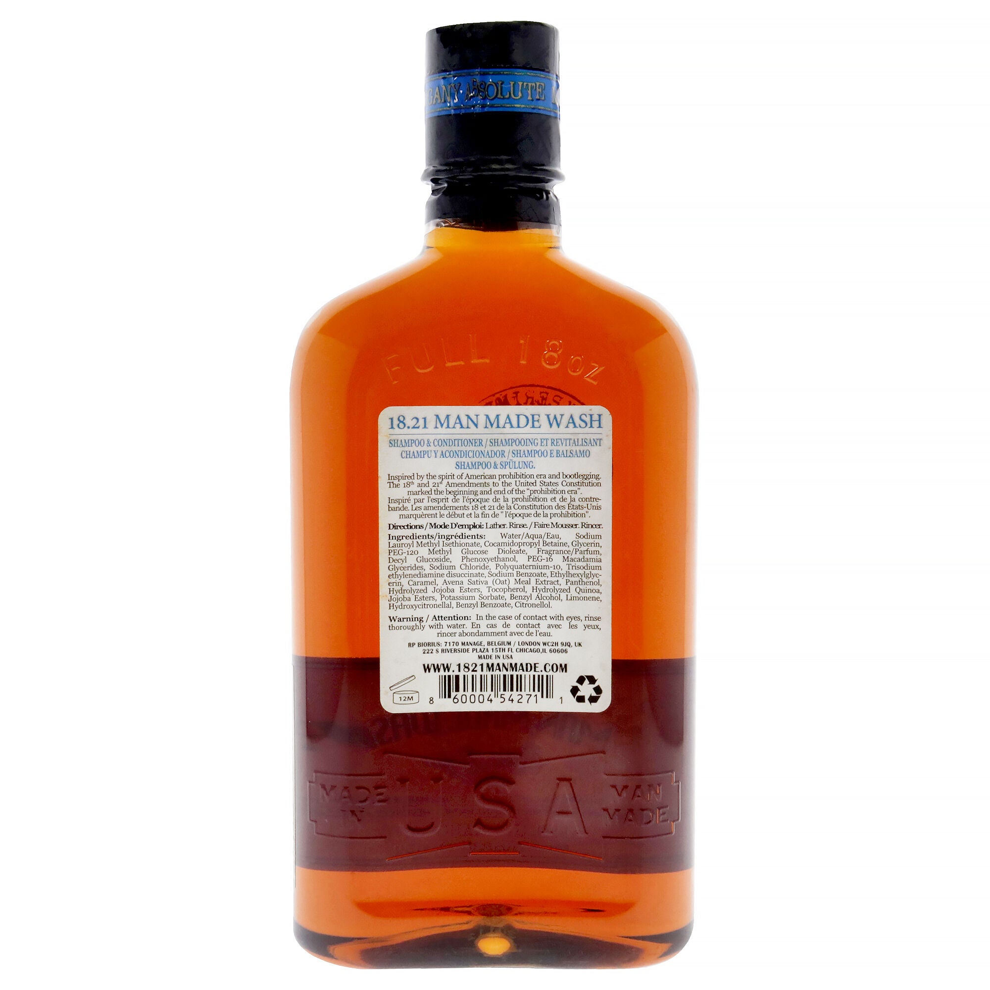 Man Made Wash - Absolute Mahogany by 18.21 Man Made for Men - 18 oz 3-In-1 Shampoo, Conditioner and Body Wash, See Description, alternate image number 2