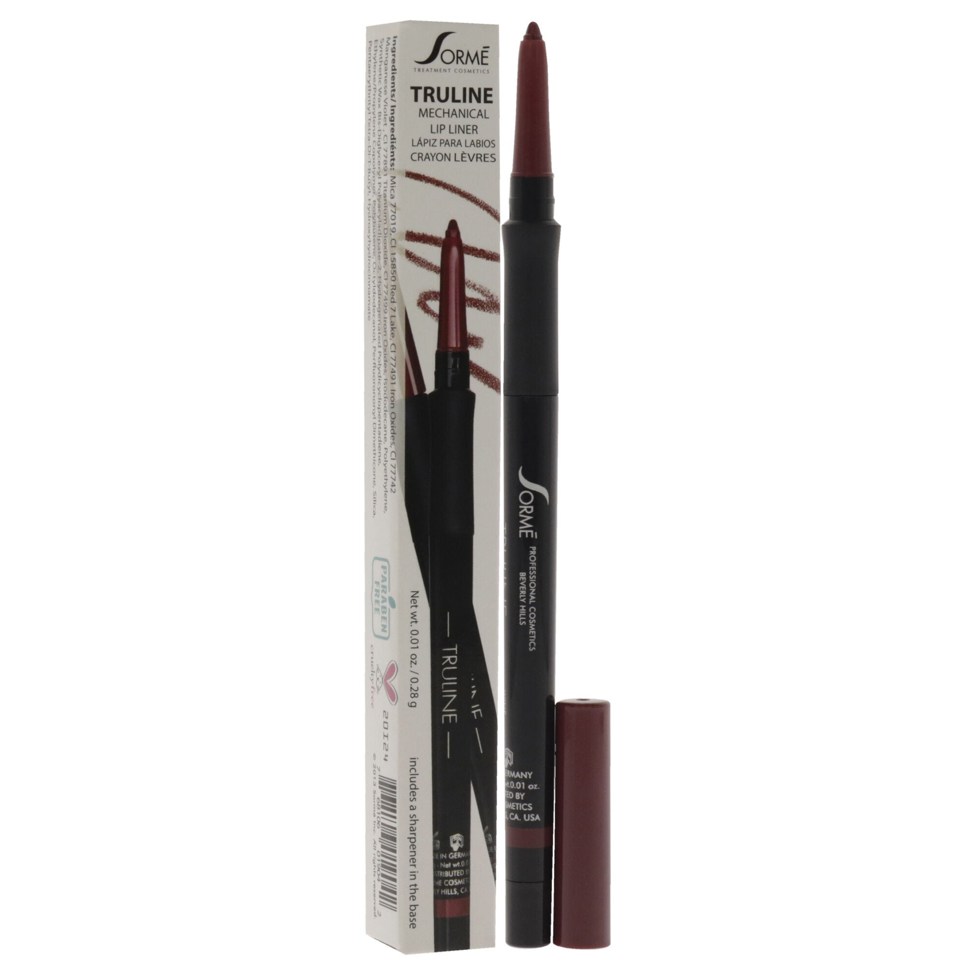 Truline Mechanical Lipliner - MPL02 Wine by Sorme Cosmetics for Women - 0.01 oz Lip Liner, See Description, alternate image number 2