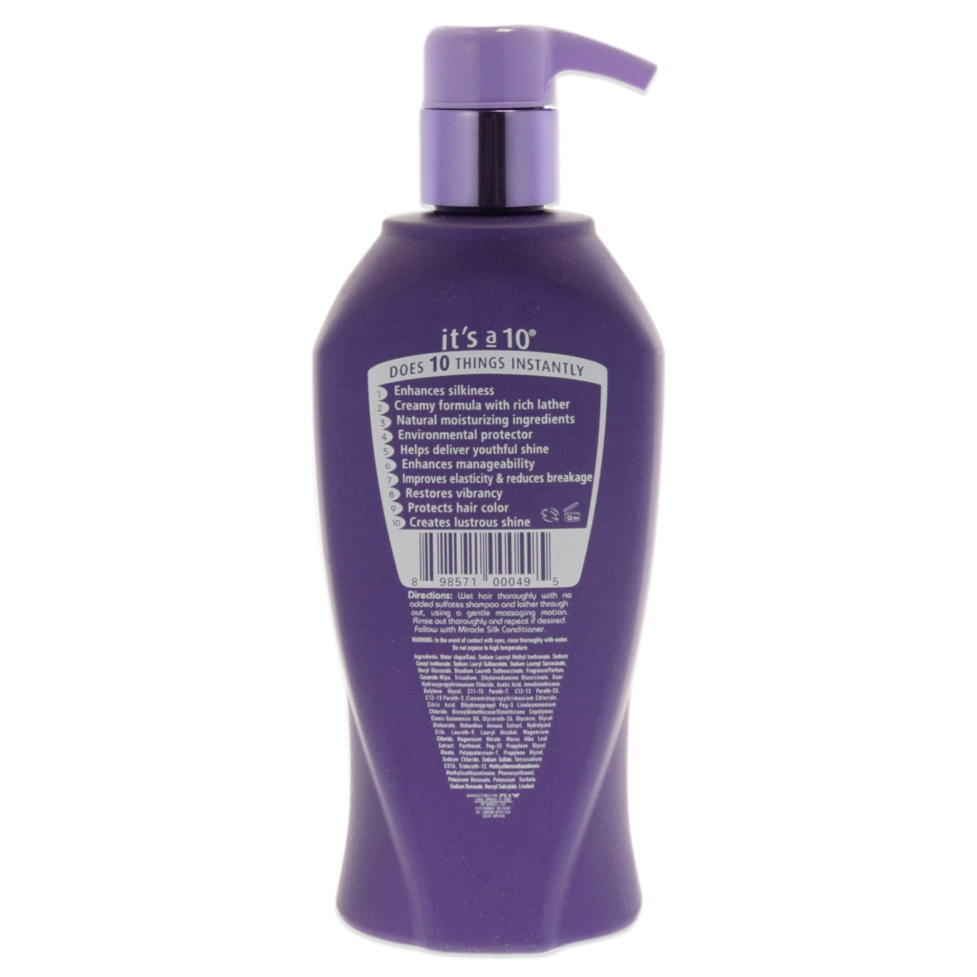 Silk Express Miracle Silk Shampoo by Its A 10 for Unisex - 10 oz Shampoo, See Description, alternate image number 1