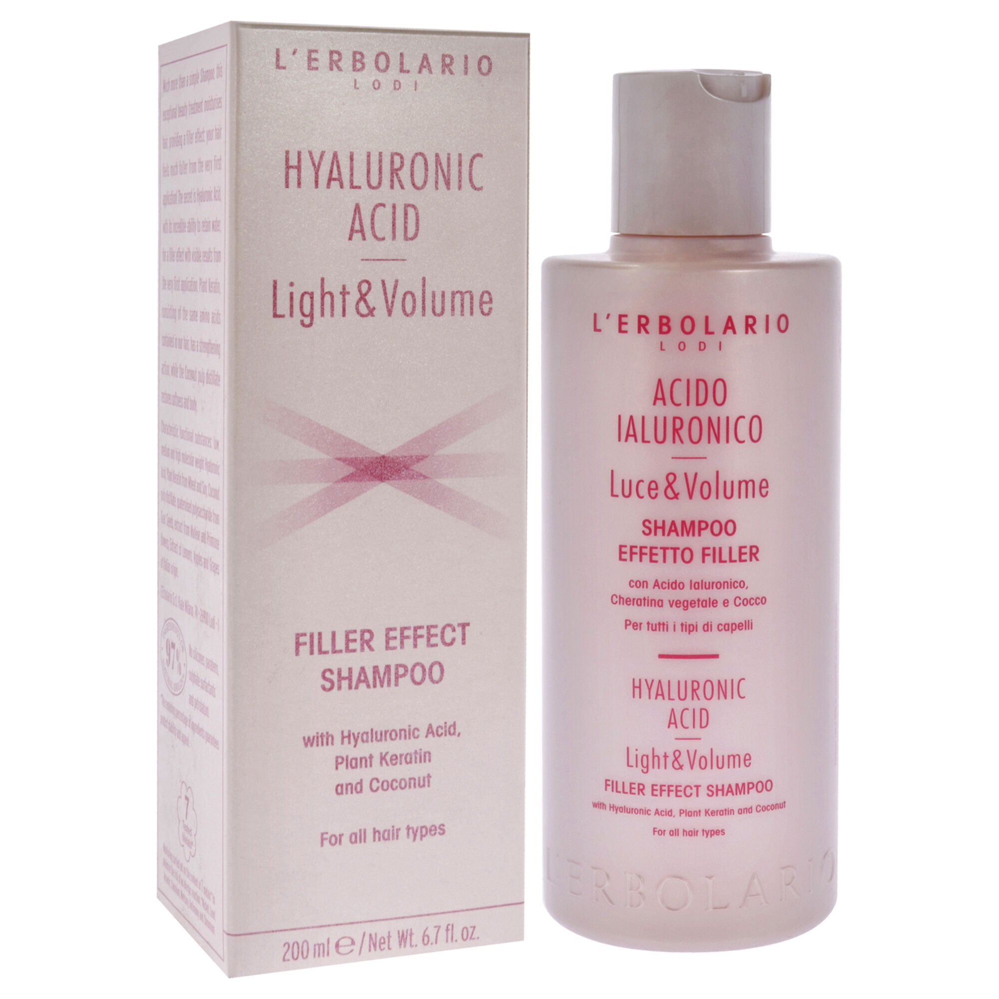 Hyaluronic Acid Light and Volume Shampoo by LErbolario for Unisex - 6.7 oz Shampoo, See Description, alternate image number 2