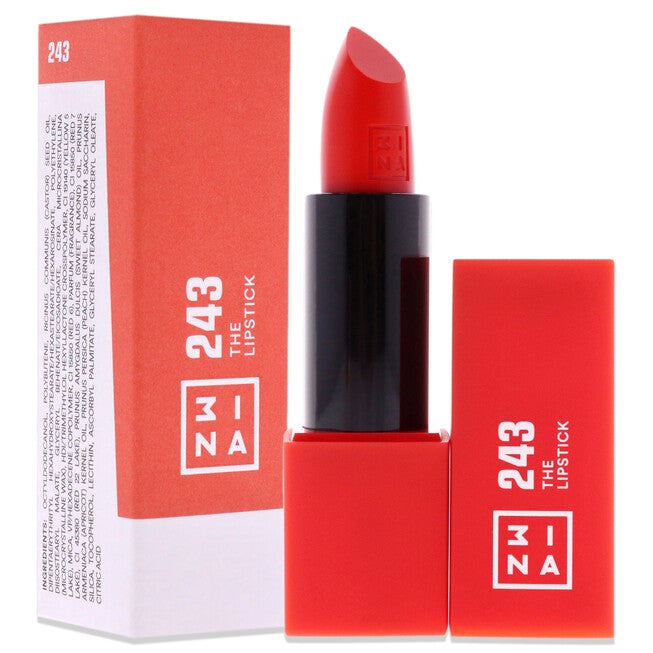 The Lipstick - 243 Shiny Coral Red by 3INA for Women - 0.11 oz Lipstick, NA, alternate image number null