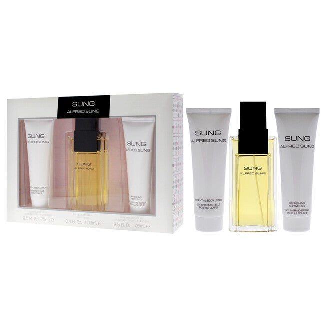 Sung by Alfred Sung for Women - 3 Pc Gift Set 3.4oz EDT Spray, 2.5oz Essential Body Lotion, 2.5oz Refreshing Shower Gel, NA, alternate image number null