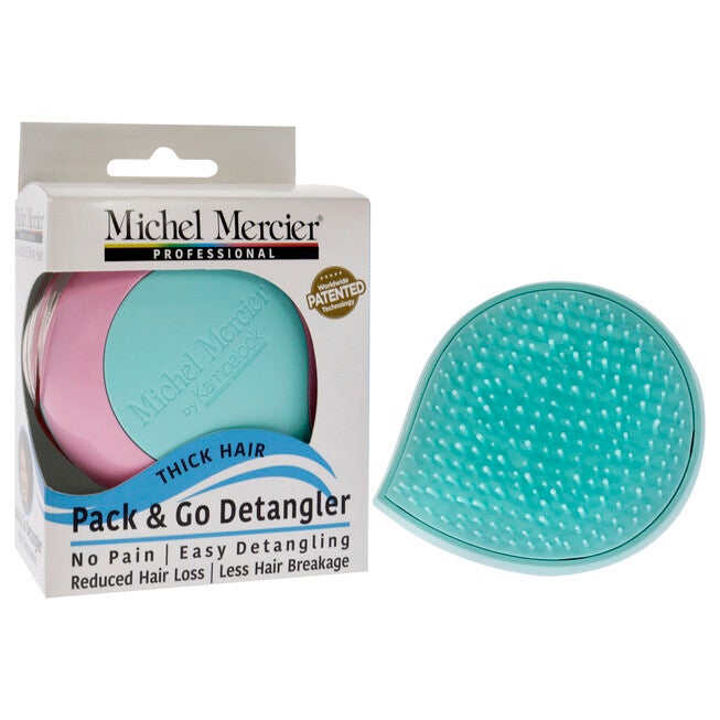 Pack and Go Detangler Thick Hair - Turquoise-Pink by Michel Mercier for Unisex - 1 Pc Hair Brush, , alternate image number null