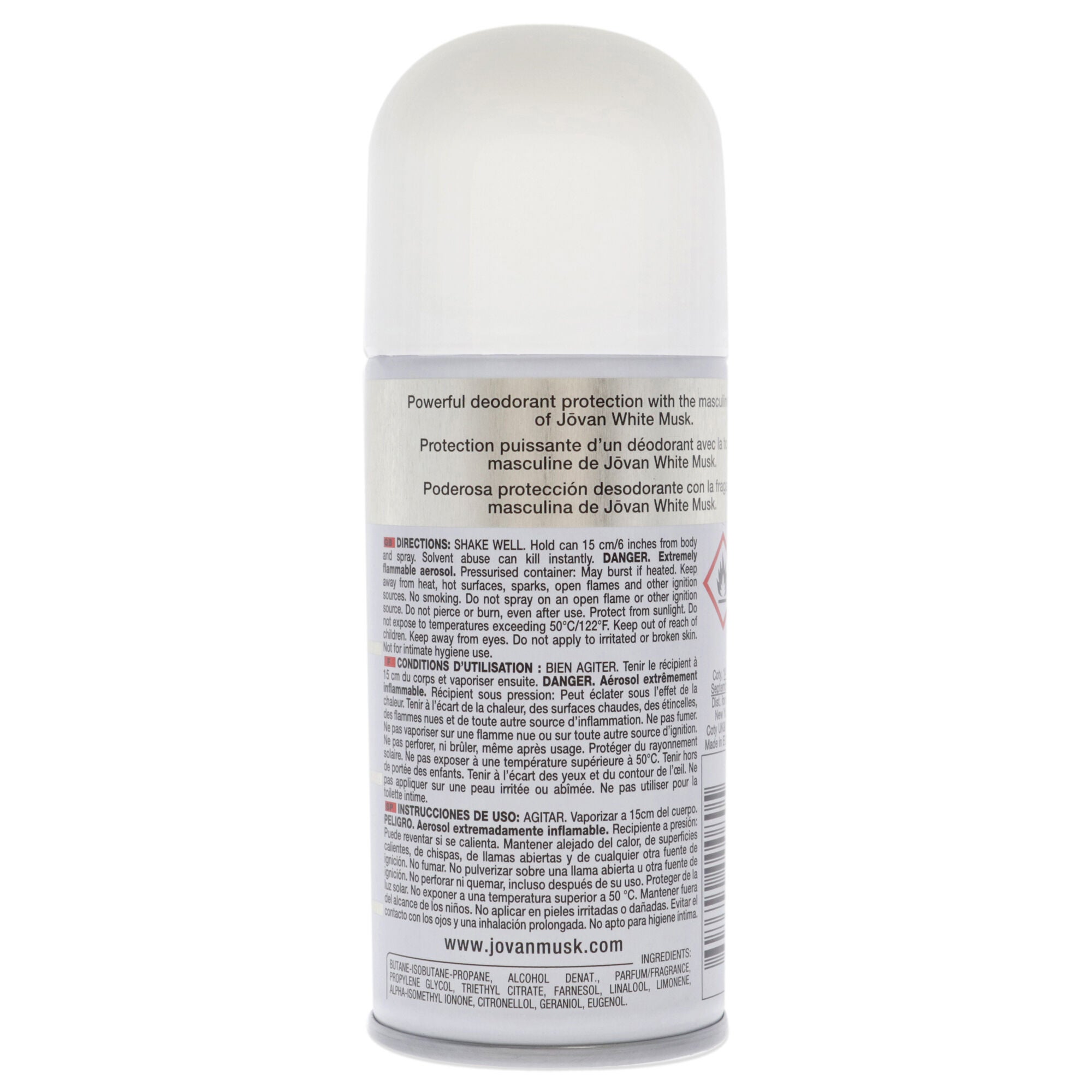 White Musk by Jovan for Men - 5 oz Deodorant Body Spray, See Description, alternate image number 1