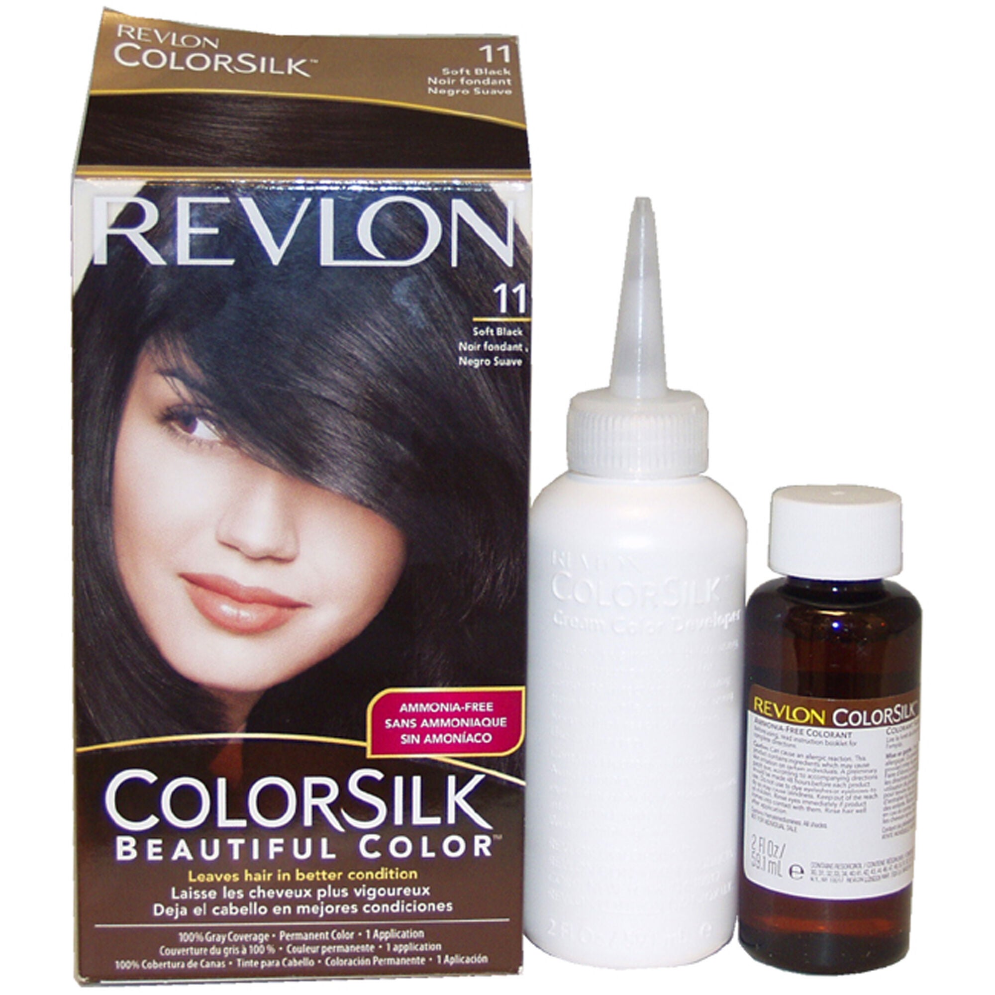 Colorsilk Beautiful Color - 11 Soft Black by Revlon for Unisex - 1 Application Hair Color, See Description, hi-res image number 0