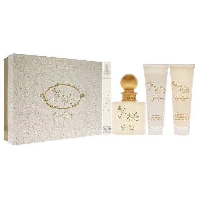 Fancy Love by Jessica Simpson for Women - 4 Pc Gift Set 3.4oz EDP Spray, 0.34oz EDP Mini Spray, 3oz Body Lotion, 3oz Bath and Shower Gel, , alternate image number null