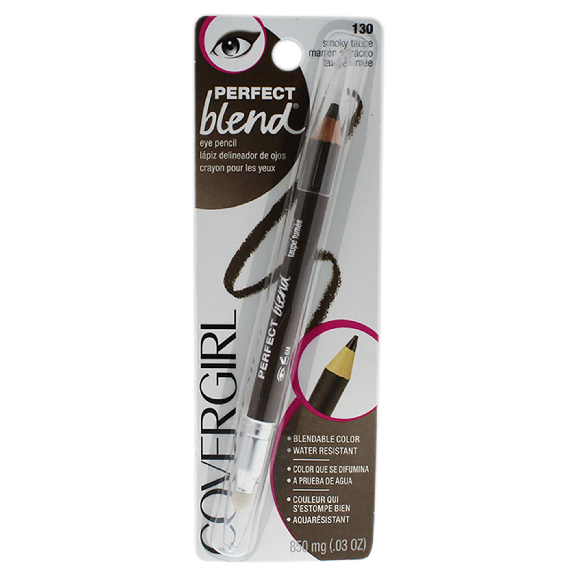 Perfect Blend Water Resistant Eye Pencil - # 130 Smoky Taupe by CoverGirl for Women - 0.03 oz Eye Pencil, See Description, hi-res image number 0