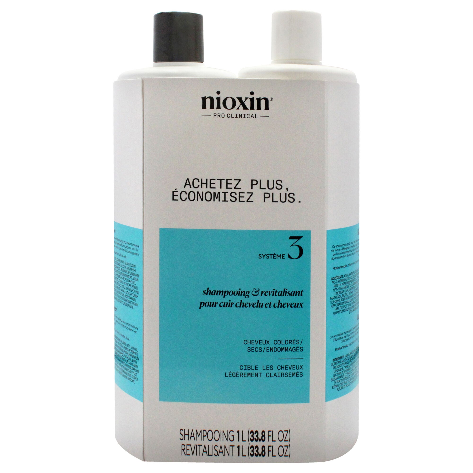 System 3 Duo by Nioxin for Unisex - 2 x 33.8 oz Shampoo, Conditioner, See Description, hi-res image number 0