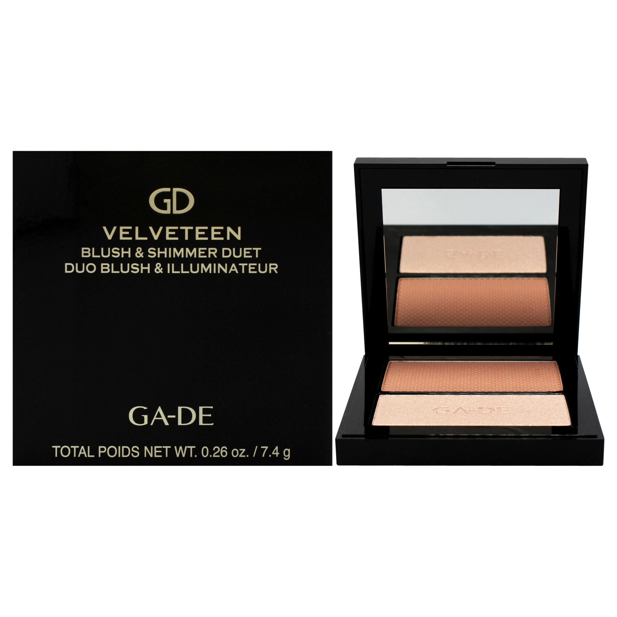 Velveteen Blush and Shimmer Duet - 12 Natural and Glow by GA-DE for Women - 0.26 oz Blush, See Description, hi-res image number 0