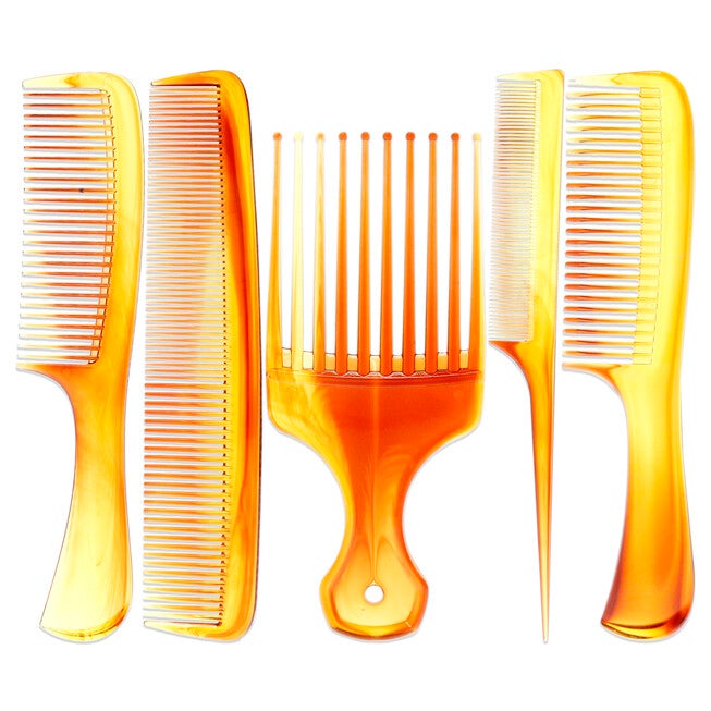 Assorted Tortoise Comb Set by Aristocrat for Unisex - 5 Pc Comb, See Description, alternate image number 2