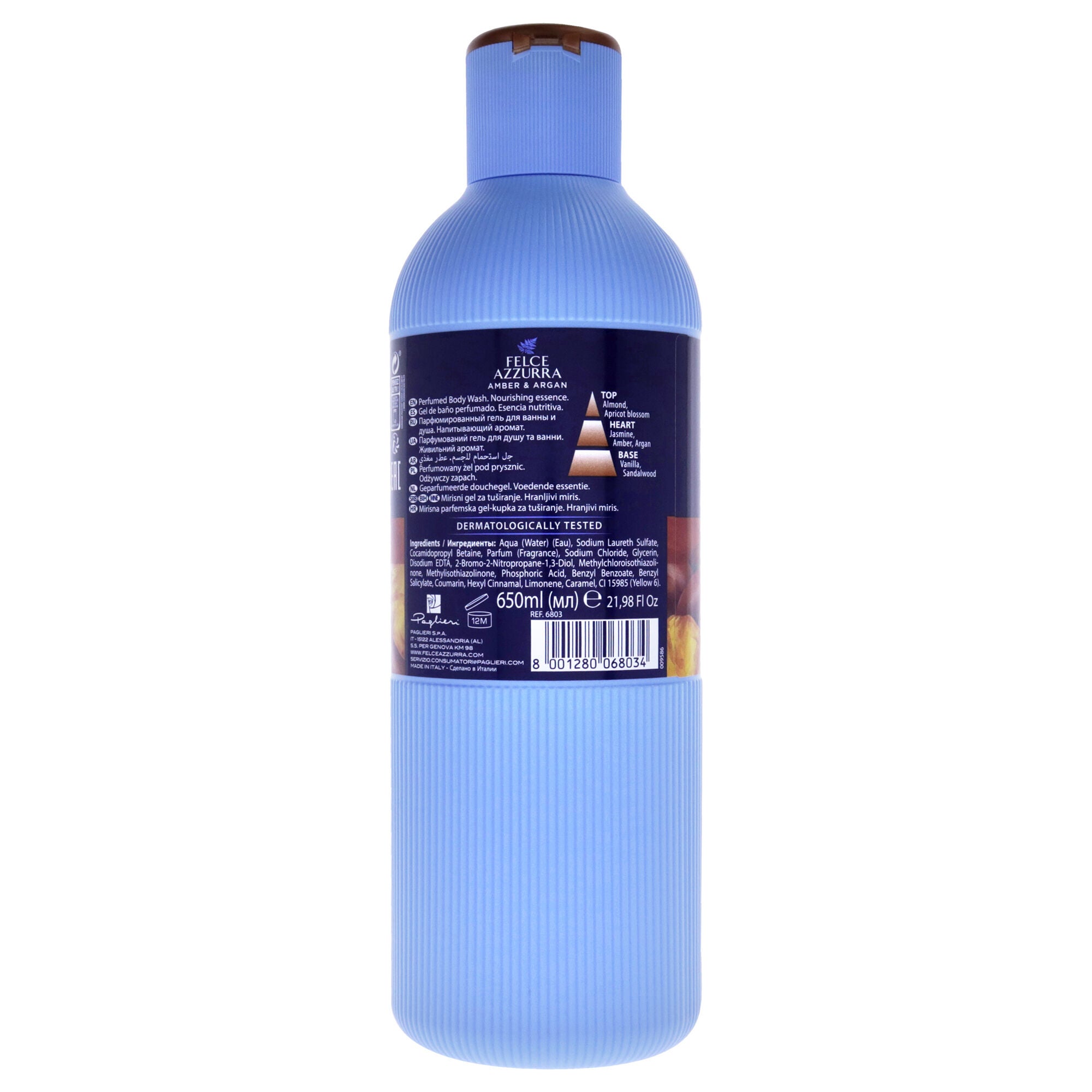 Amber and Argan by Felce Azzurra for Unisex - 22 oz Body Wash, See Description, alternate image number 1