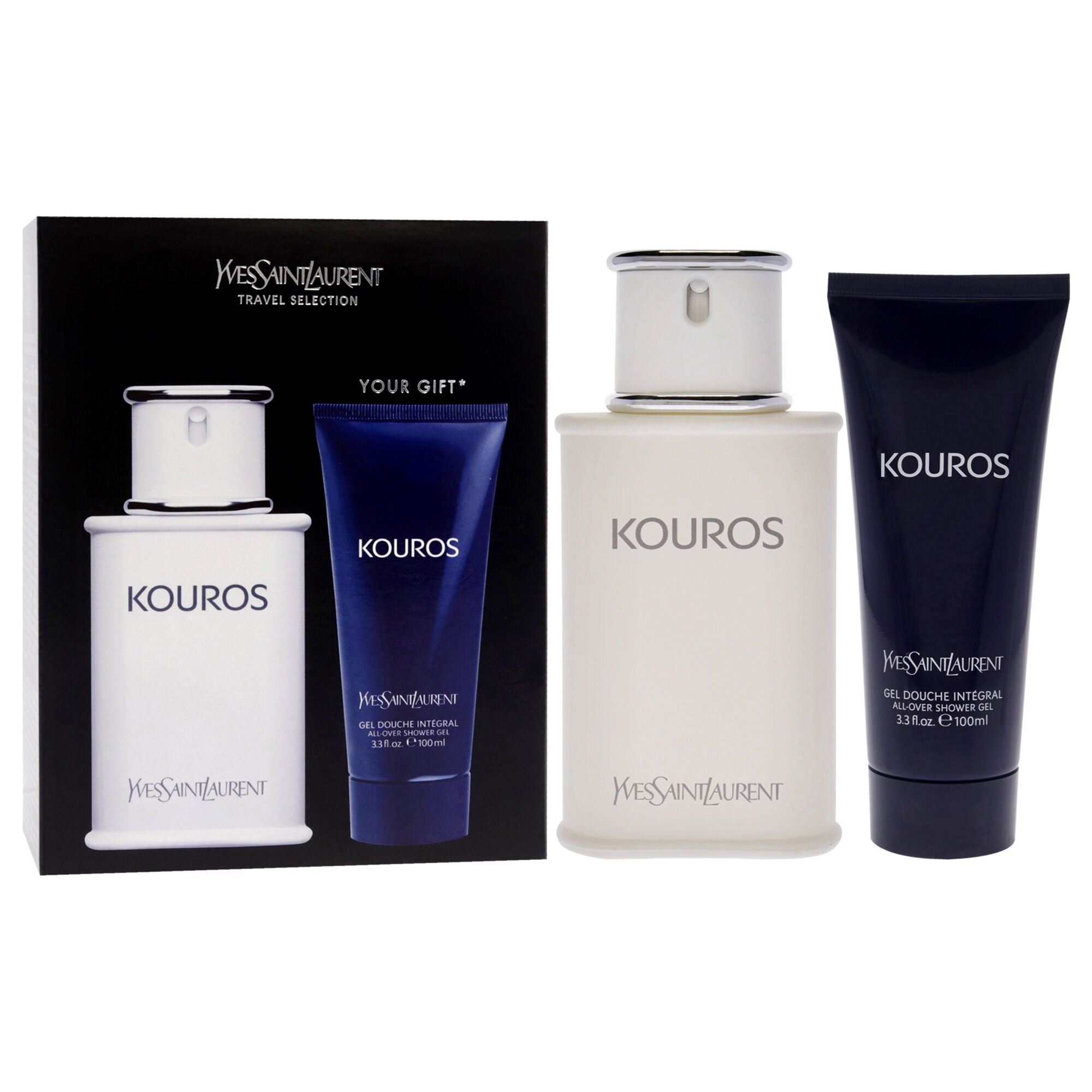 Kouros by Yves Saint Laurent for Men - 2 Pc Gift Set 3.3oz EDT Spray, 3.3oz Hair And Body Wash, See Description, alternate image number 1