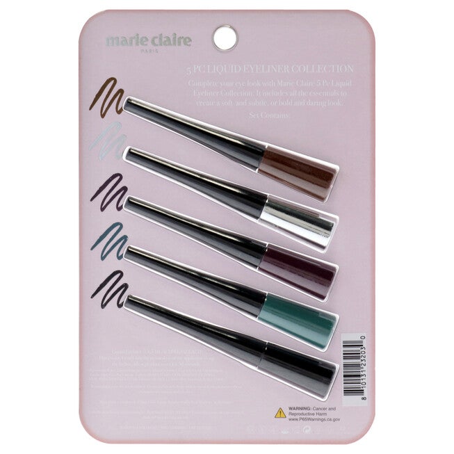 Liquid Eyeliner Collection Set by Marie Claire for Women - 5 Pc Liquid Eyeliner, , alternate image number null