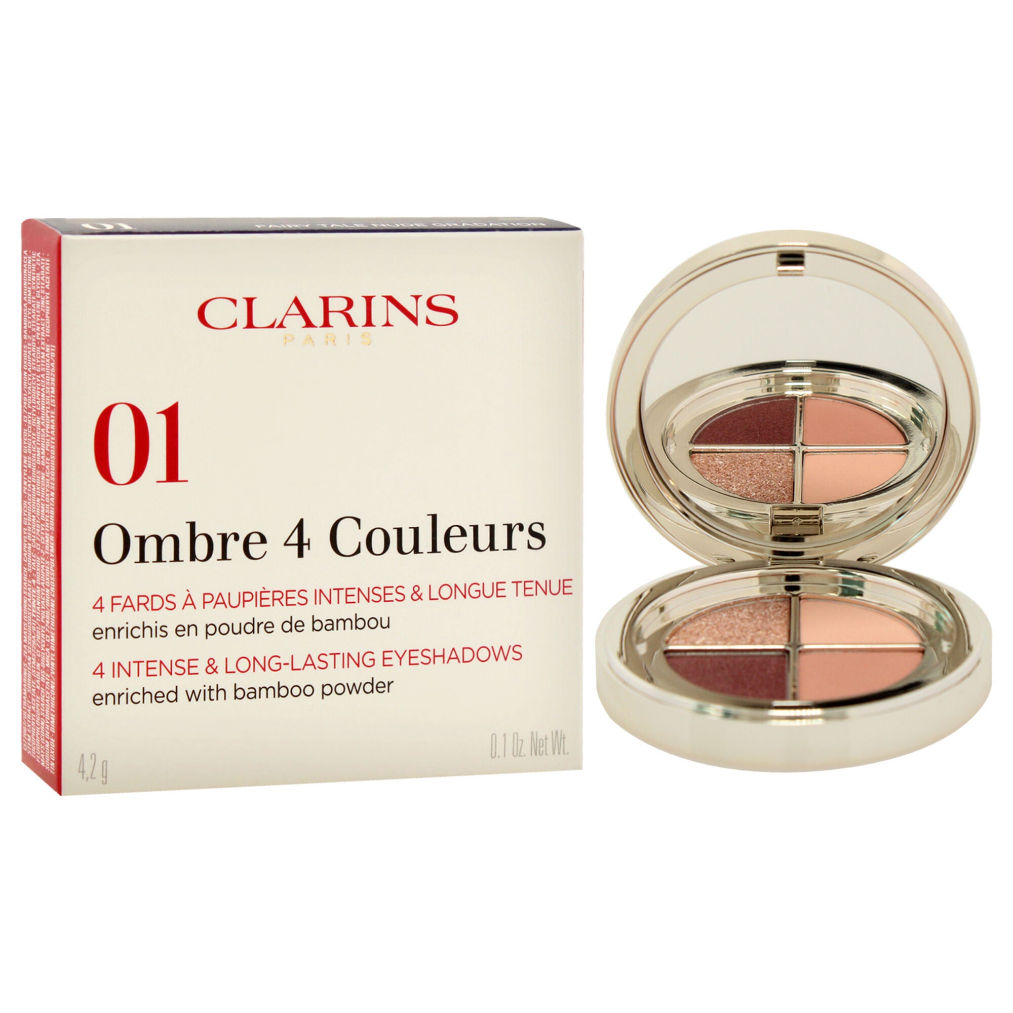 Ombre 4 Couleurs Eye Shadow Palette - 01 Fairy Tale Nude Gradation by Clarins for Women - 0.1 oz Eye Shadow, See Description, alternate image number 2