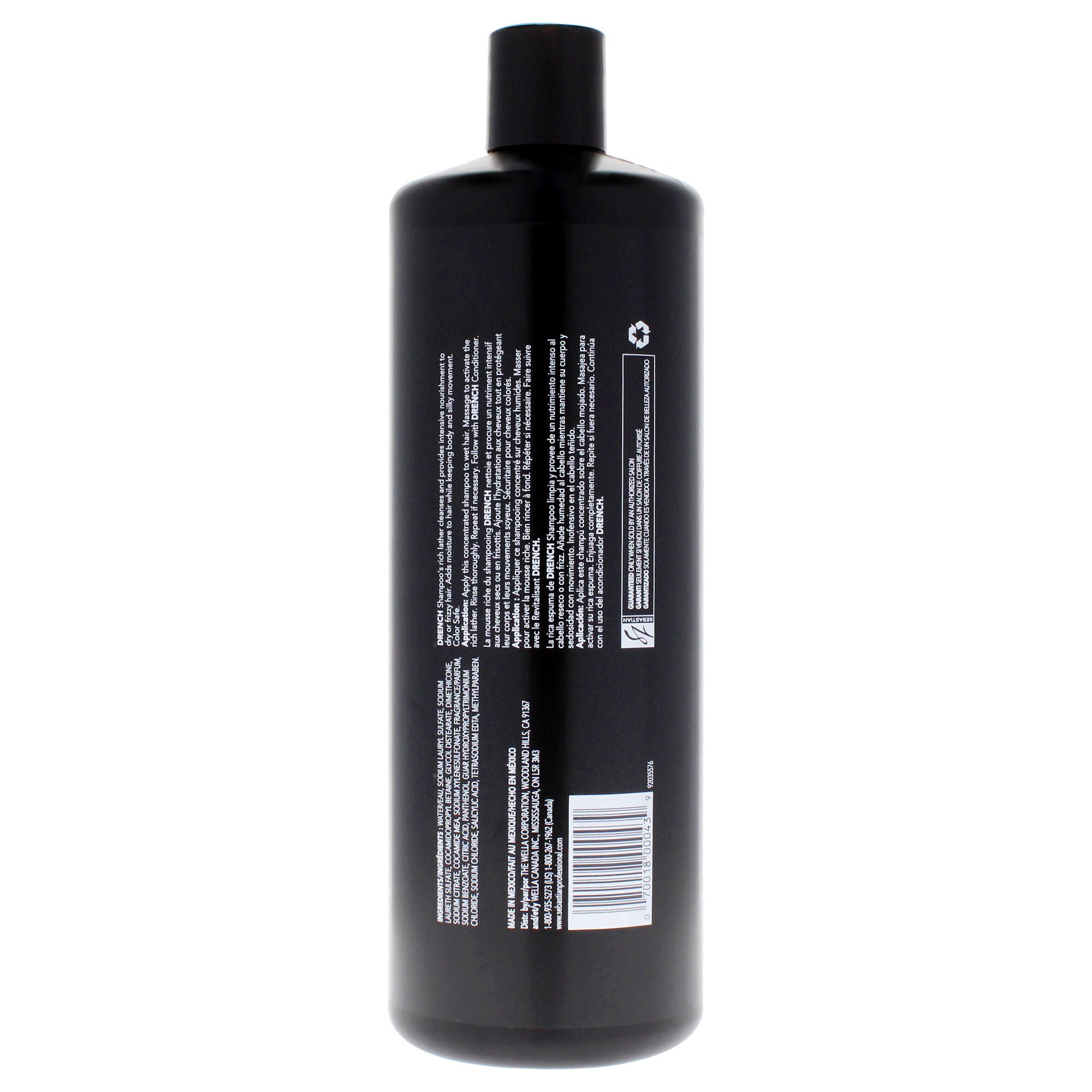 Drench Moisturizing Shampoo by Sebastian for Unisex - 33.8 oz Shampoo, See Description, alternate image number 3