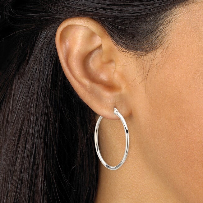 Polished .925 Sterling Silver Hoop Earrings 4-Pair Set (21mm, 31mm, 41mm, 48mm), SILVER, alternate image number null