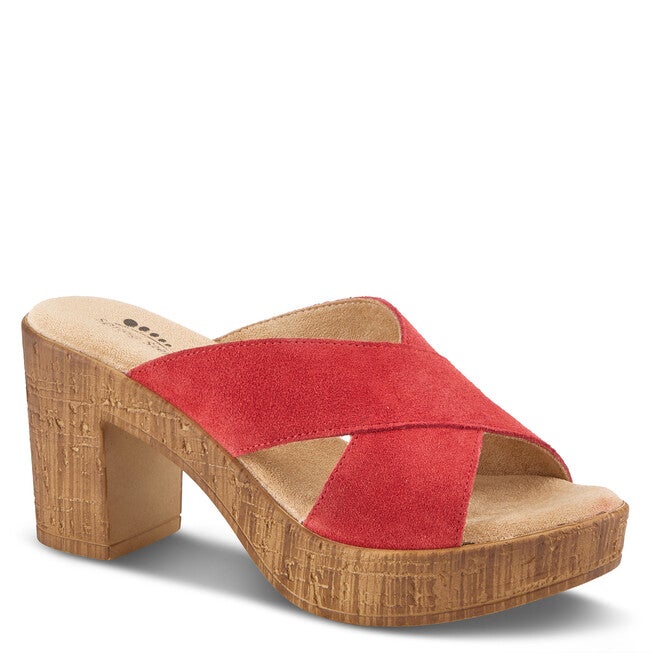 Blanchar Slide Sandal, RED SUEDE, alternate image number 7