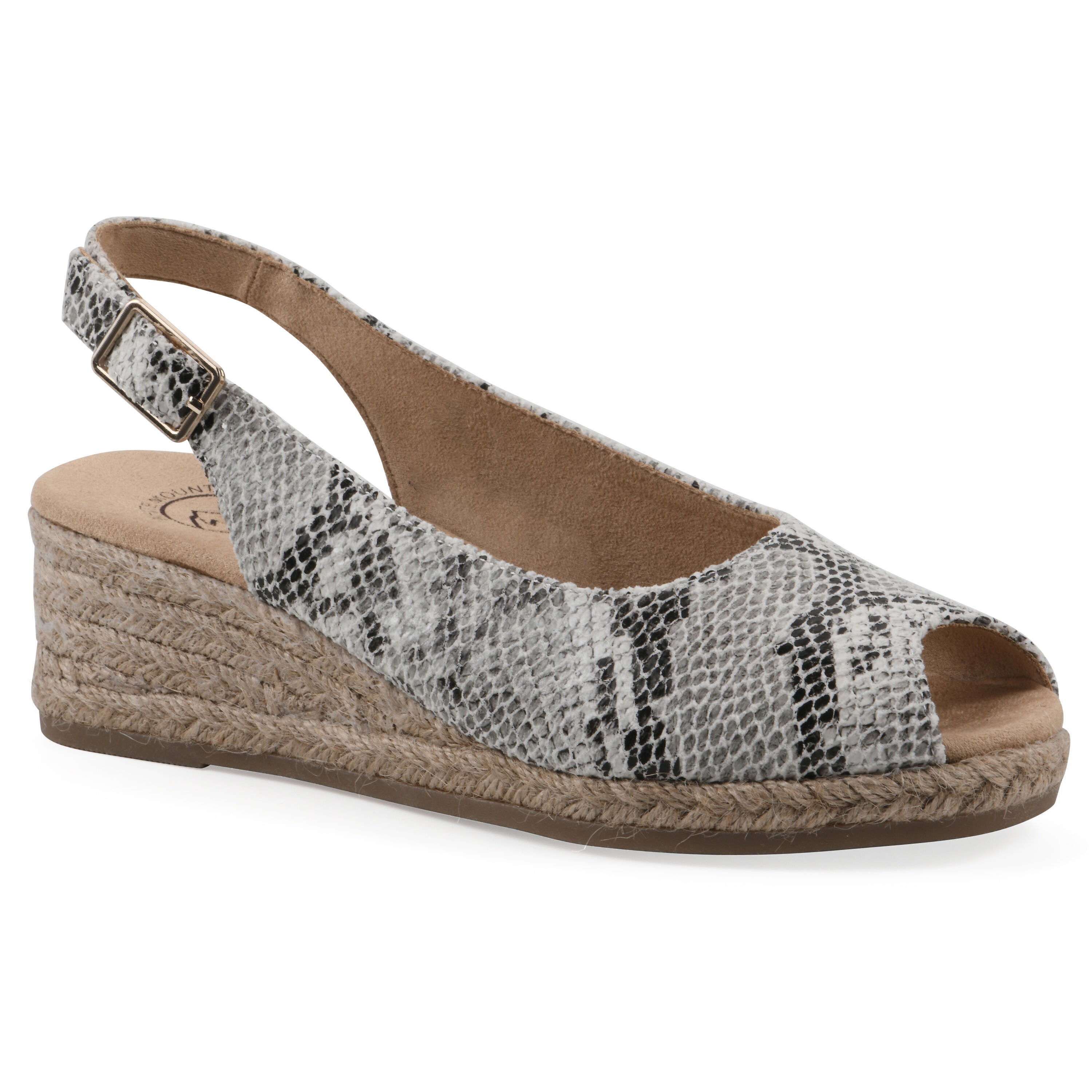 Maize Espadrille Wedge Sandal, BLACK WHITE SNAKE, hi-res image number 0