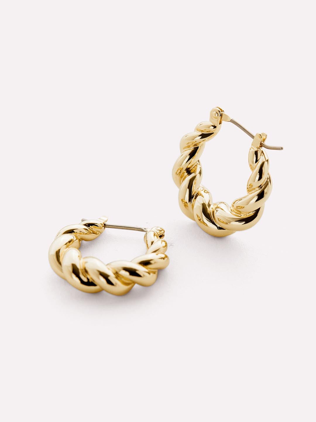 Twisted Hoop Earrings - Paris, GOLD, hi-res image number 0