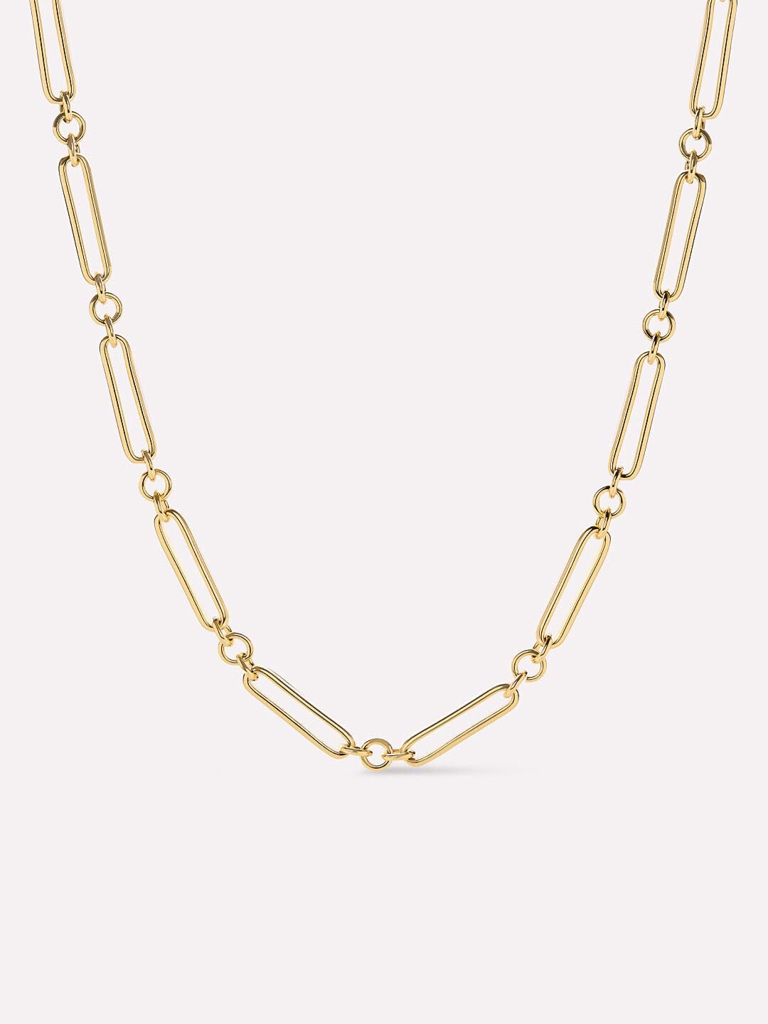 James Gold Paperclip Necklace, GOLD, hi-res image number 0