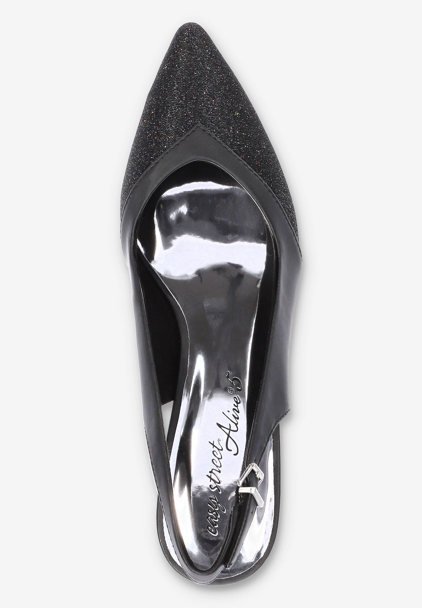 Vivid Slingback Pump, BLACK SATIN, alternate image number 6