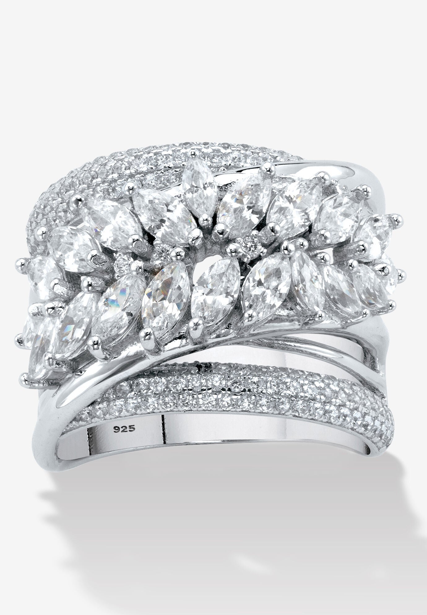 Marquise Cut Cubic Zirconia Ring – 925 Silver Plated, Sizes 6-10, Women's Gift 10 thumbnail image