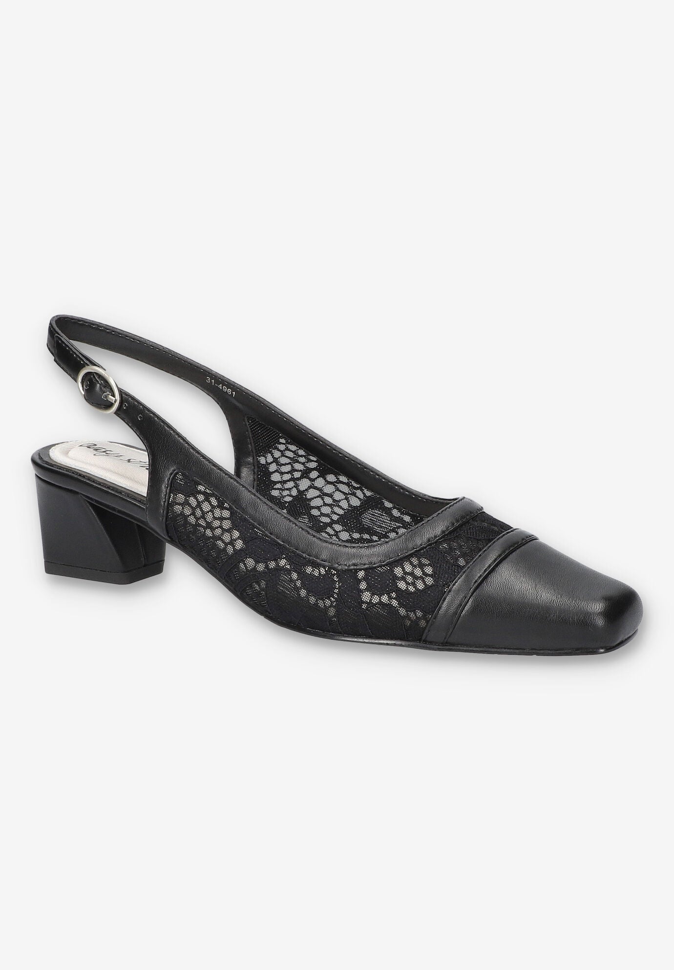 Fortune Square Toe Slingback Pump, BLACK, hi-res image number 0