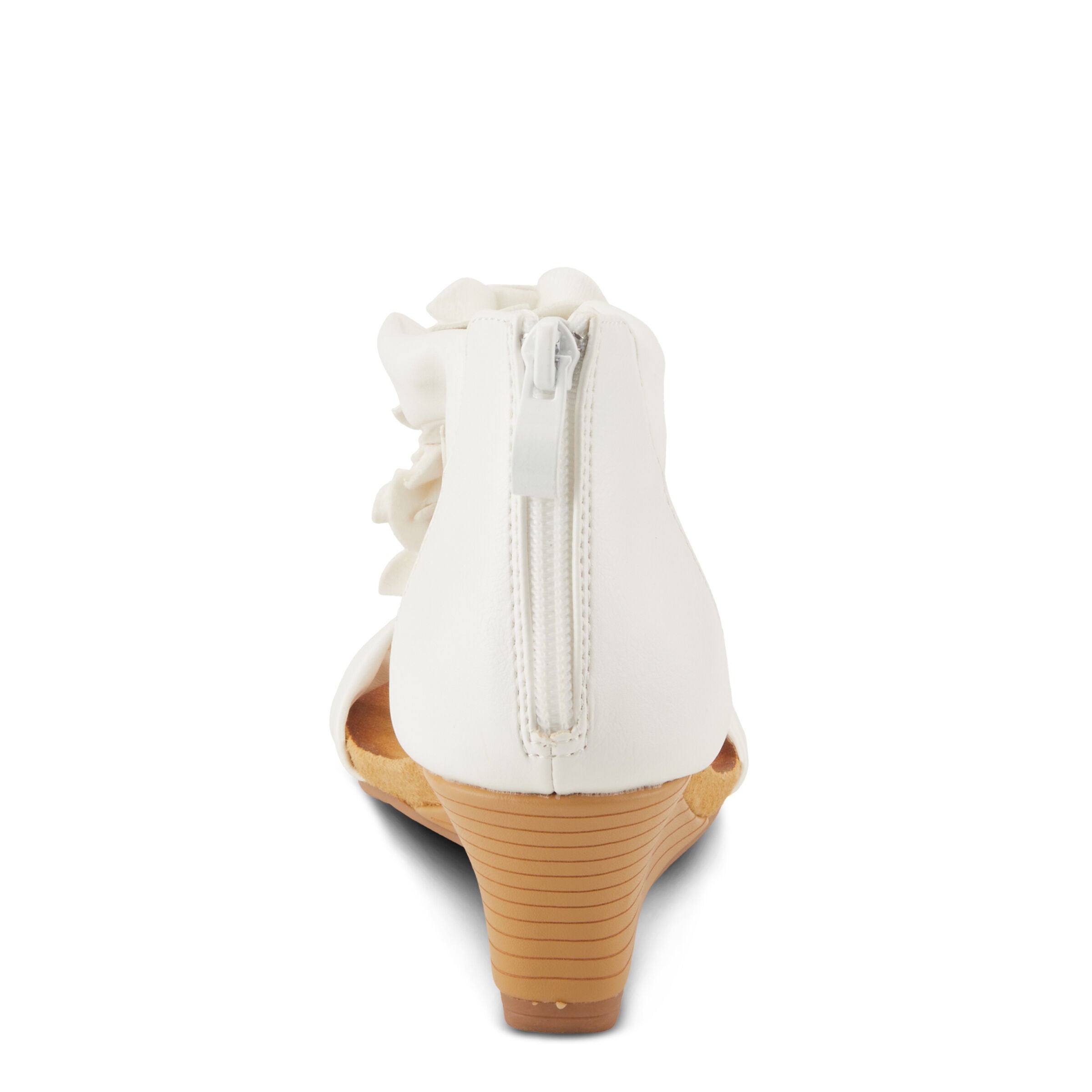 Harlequin Closed Back T-Strap Wedge Sandal, WHITE, alternate image number 4