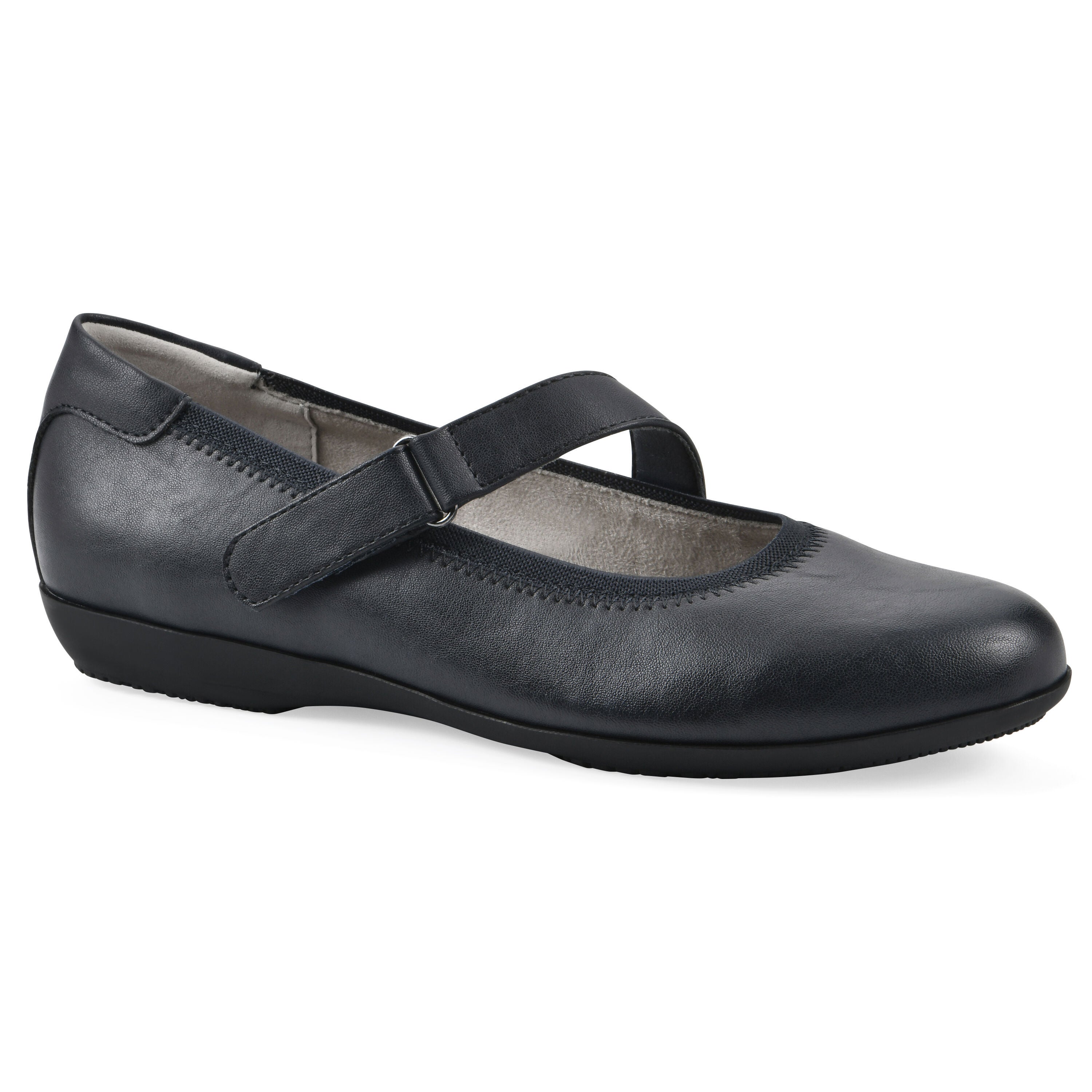 Carwen Mary Jane Flat, NAVY SMOOTH, hi-res image number 0