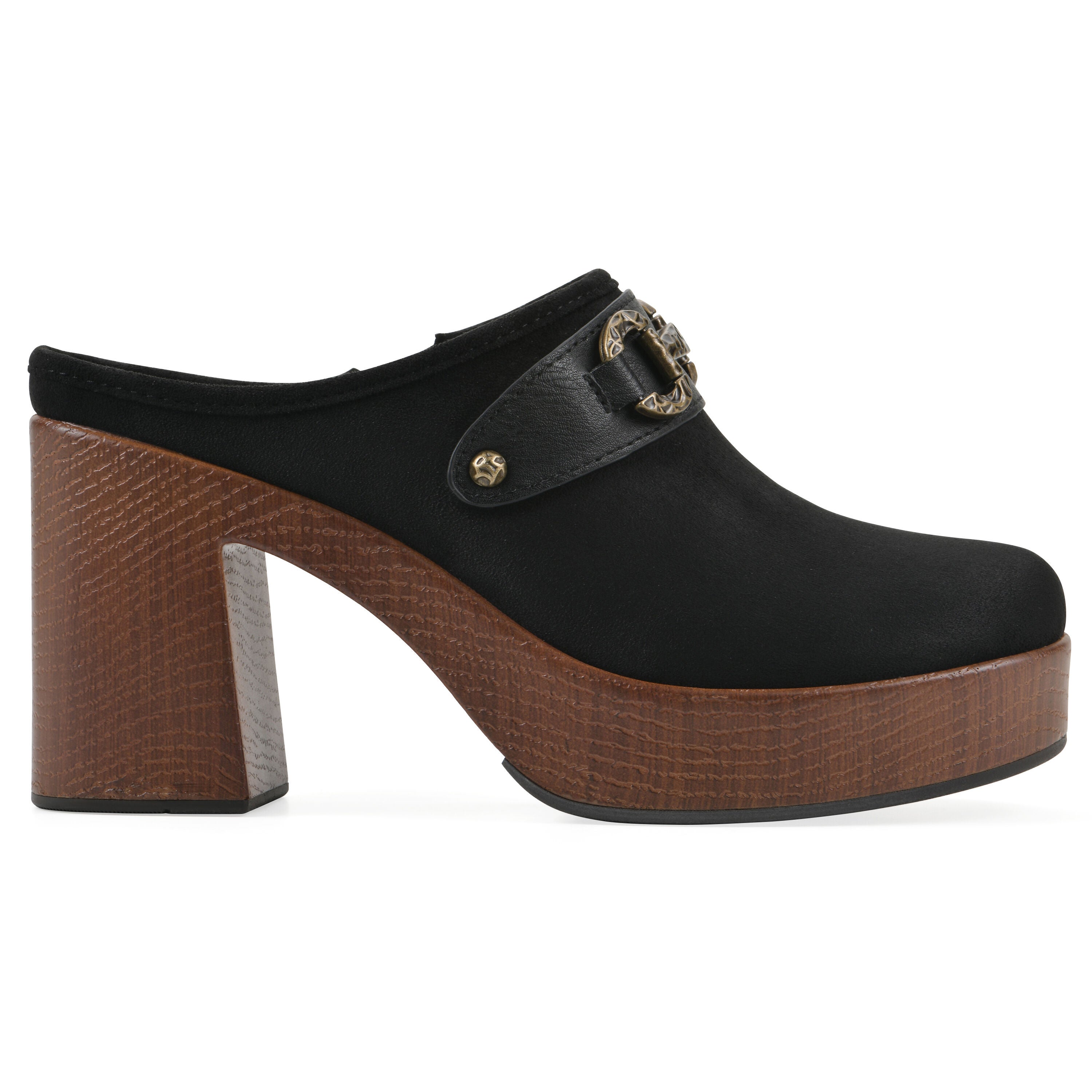 Barleys Platform Heel Clog, BLACK MULTI, alternate image number 2