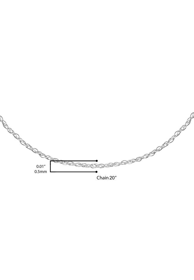 Solid White Gold Rope Chain Necklace Unisex Chain 20 inches, , alternate image number null