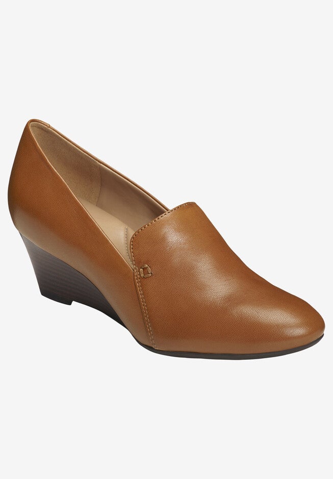 Full Circle Wedge , DARK TAN LEATHER, hi-res image number null