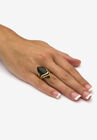18K Gold Black Onyx & Cubic Zirconia Ring, , alternate image number 2
